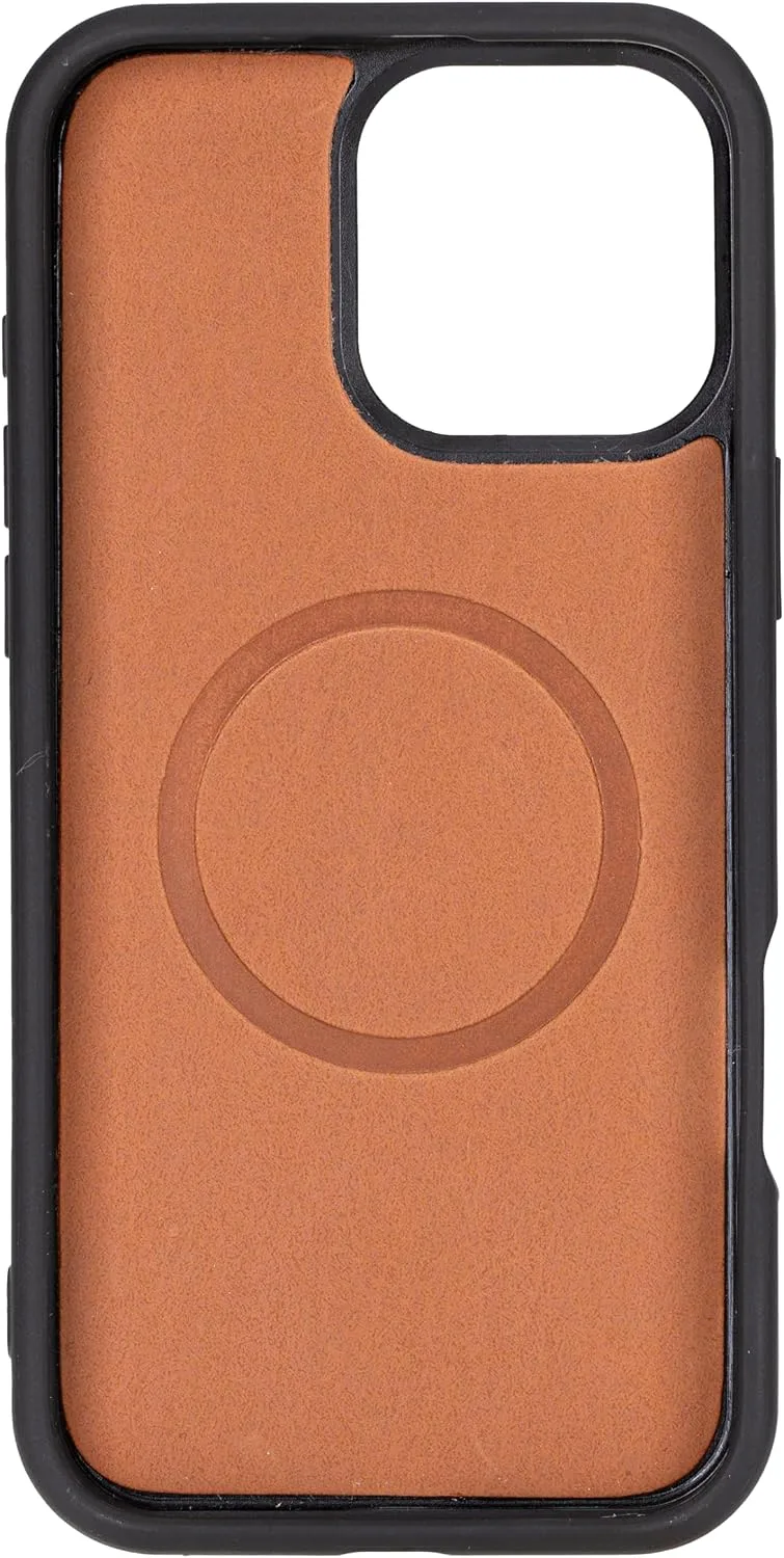 VENOULT Wallet Case for iPhone, Full Grain Genuine Turkish Leather, Magnetic Detachable, RFID 4 Card Slots, Business Style, Compatible with MagSafe (Cranberry, iPhone 16 Pro MAX)