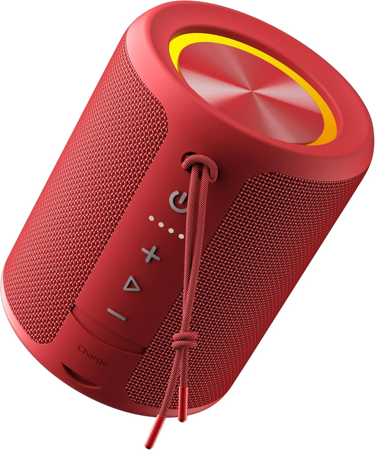 Portable Bluetooth Speaker, IPX7 Waterproof Wireless Speaker with 20W Loud Stereo Sound, 15H Playtime & Beat-Synced RGB Light, Small Outdoor Speaker for Shower, Pool, Beach,Hiking,Gifts(Red)