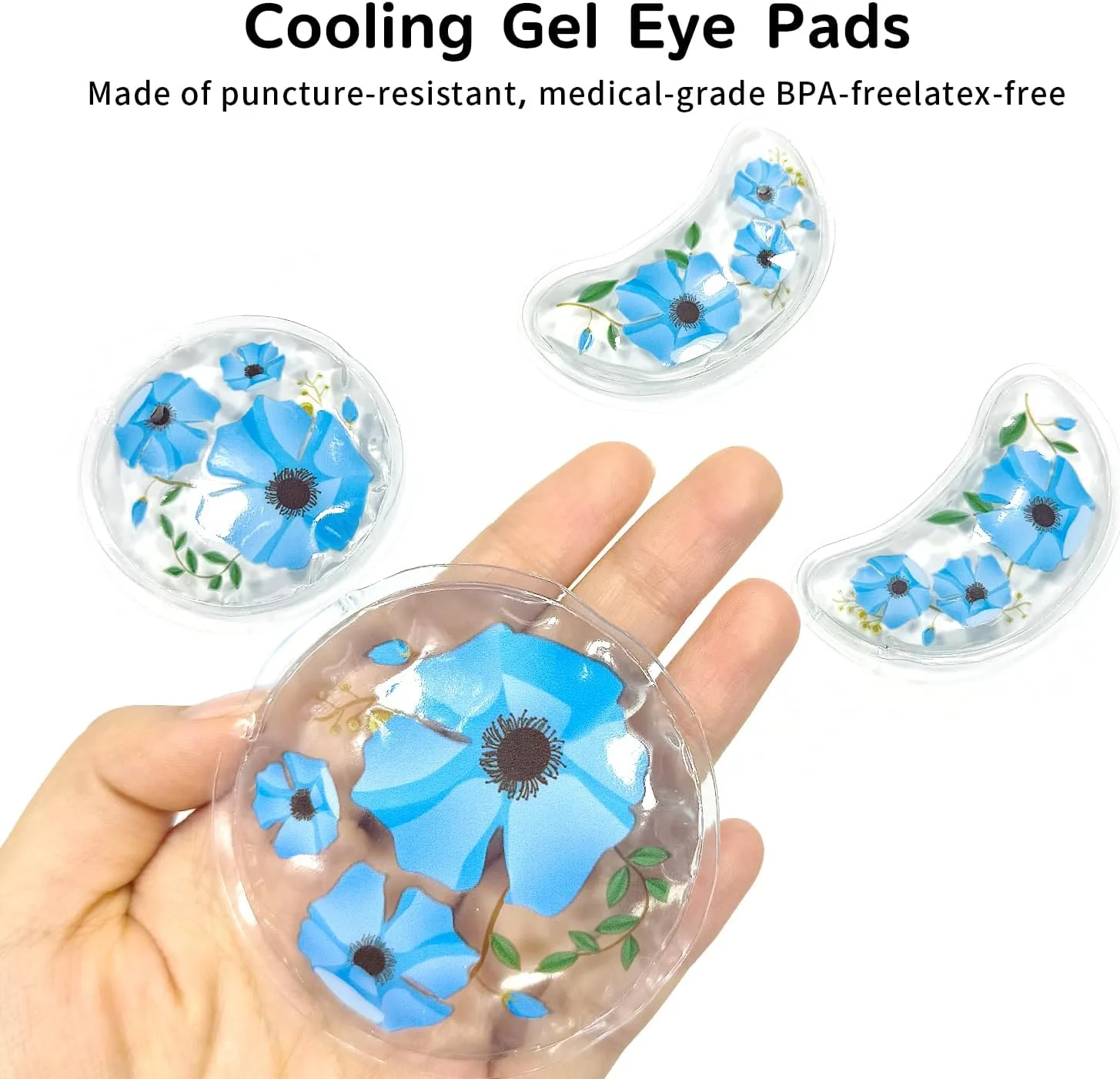 4PCS Gel Eye Ice Pack Set Reusable, Cold and Hot Compress for Eyes