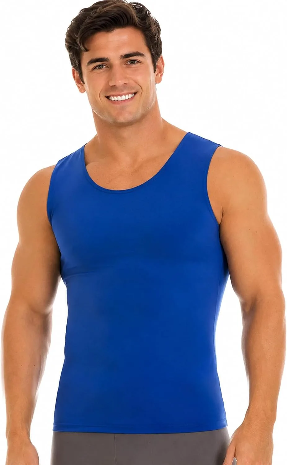 Insta Slim - Made in USA 3 Pack Compression Muscle Tank Body Shapers for Men. Back Support, Slimming Shapewear Undershirt