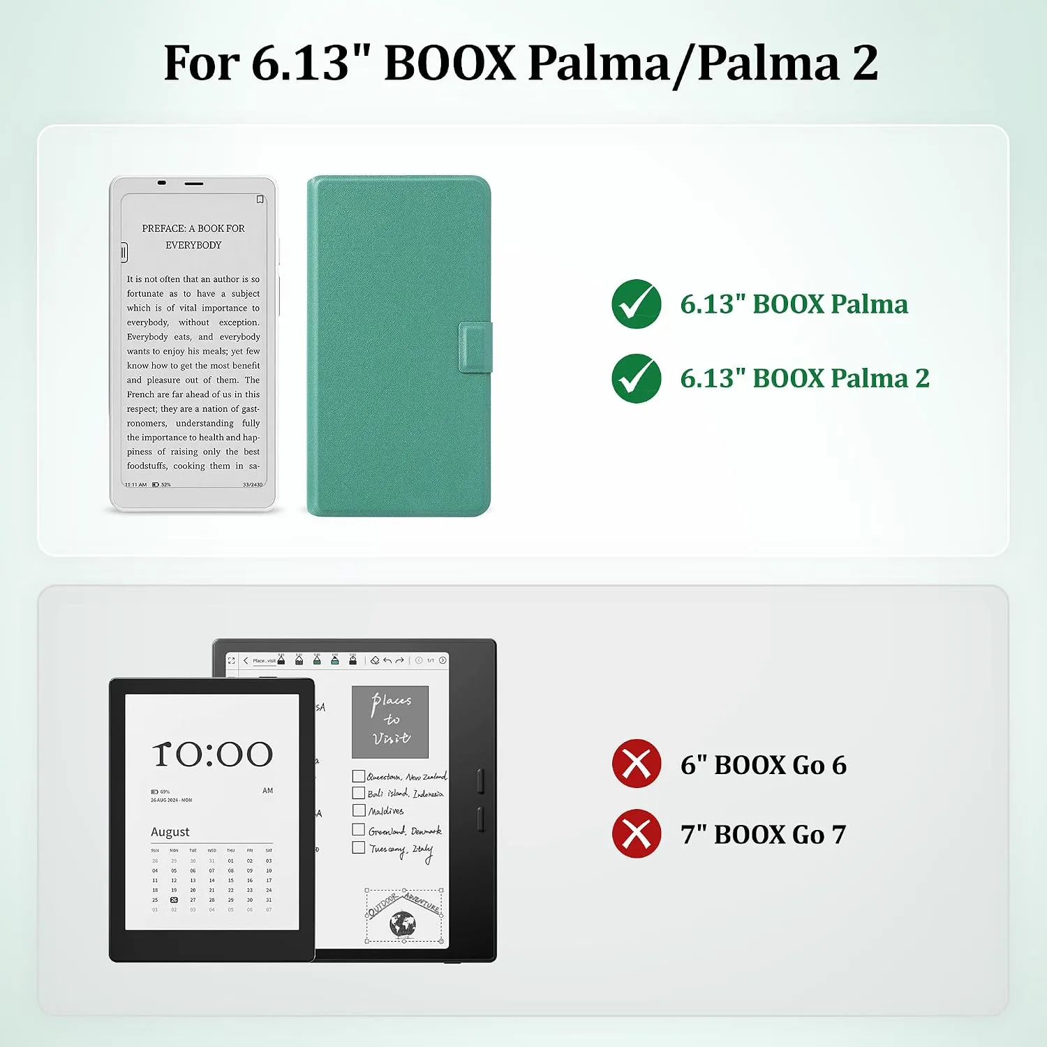 2in1 Case for Onyx BOOX Palma 2 Magnetic Detachable Folio Cover