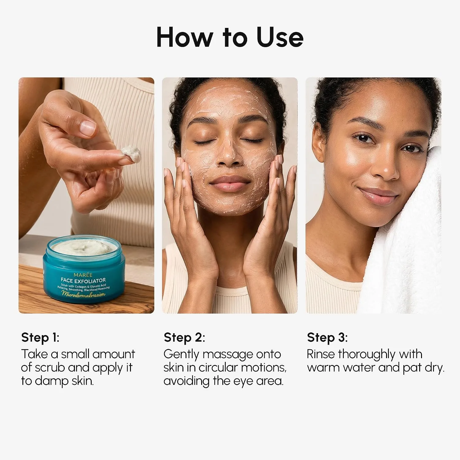 MAREE Face Scrub & Exfoliator - Exfoliating Scrub Face Wash for Women & Men