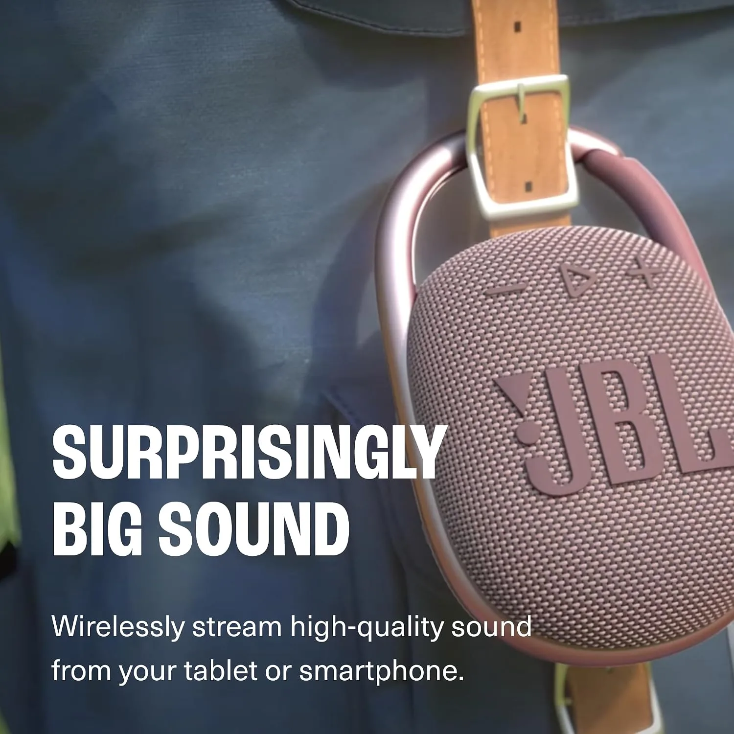 JBL Clip 4 - Portable Mini Bluetooth Speaker, big audio and punchy bass, integrated carabiner, IP67 waterproof and dustproof, 10 hours of playtime, speaker for home, outdoor and travel (Squad)
