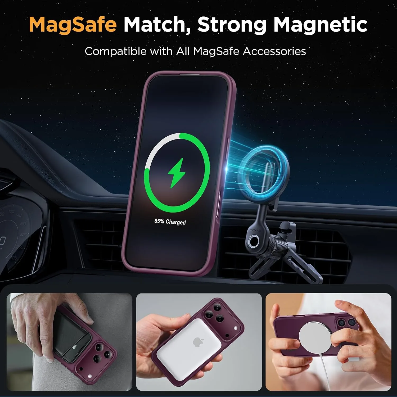 Miracase Magnetic for iPhone 18 Pro Max Case, Burgundy