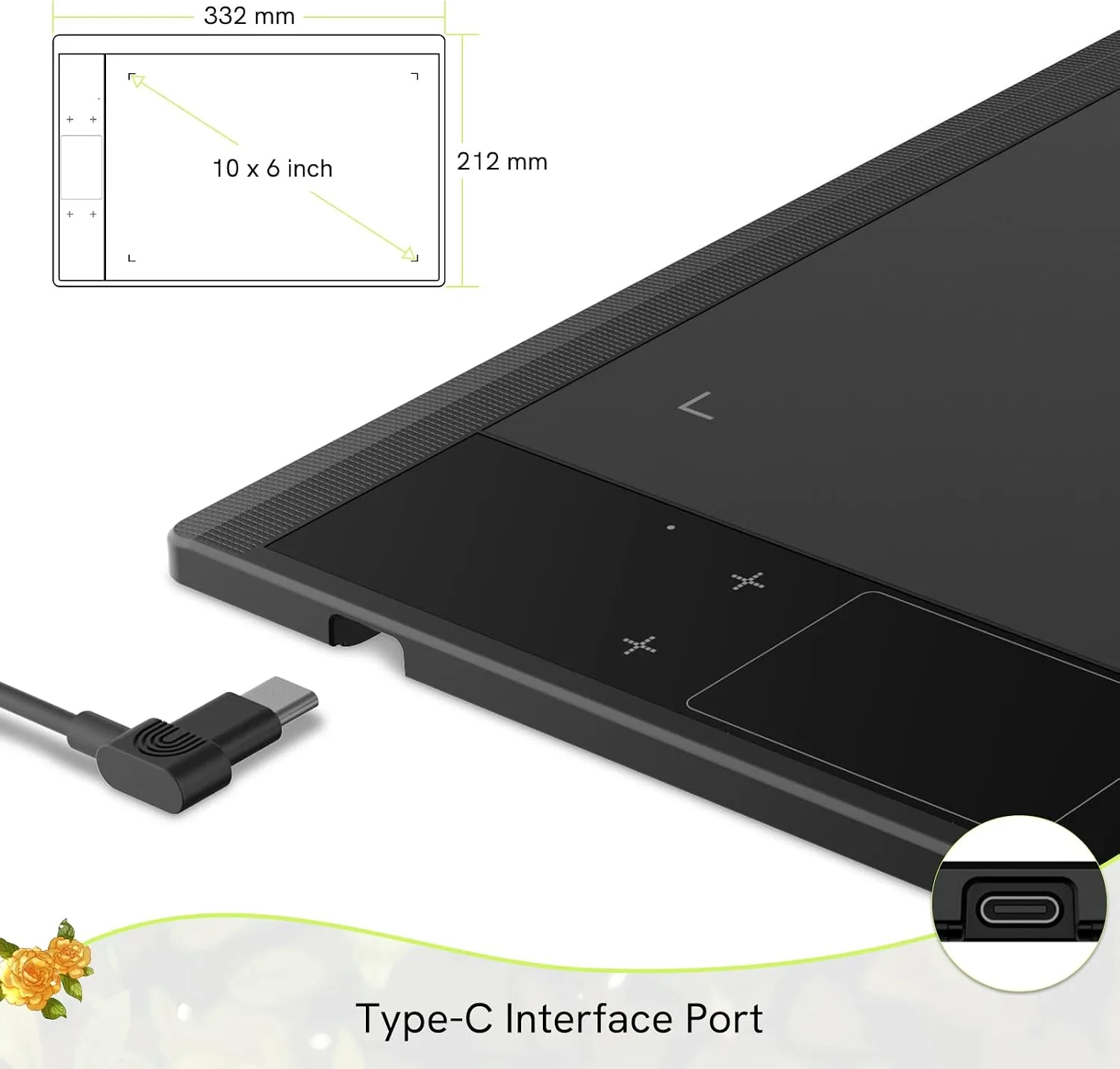 VEIKK A30 Graphic Drawing Pad Pen Tablet with 4 Touch Keys 1 Touch Panel