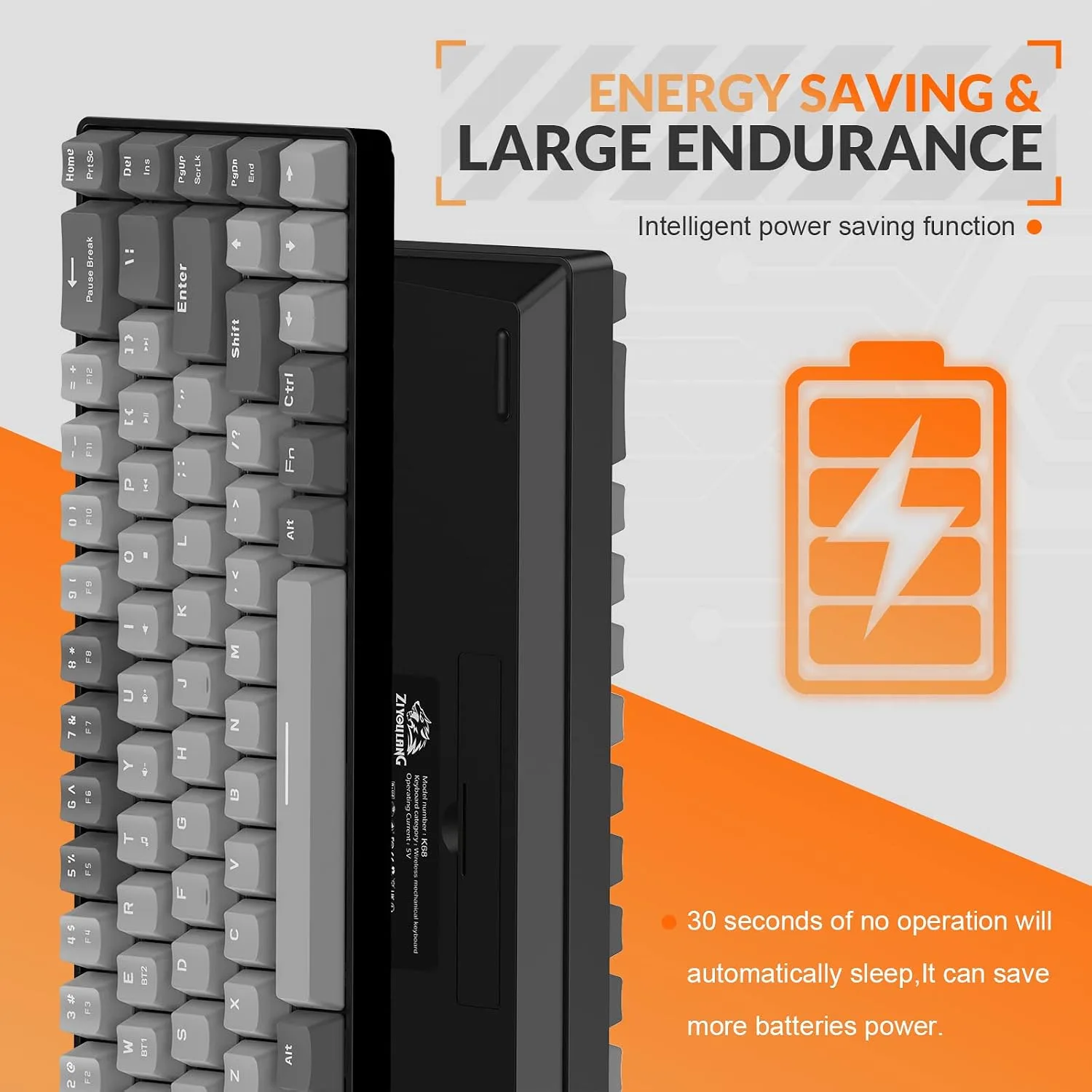 MAGIC-REFINER RK68 Compact 68 Keys Wireless Mechanical Gaming Keyboard