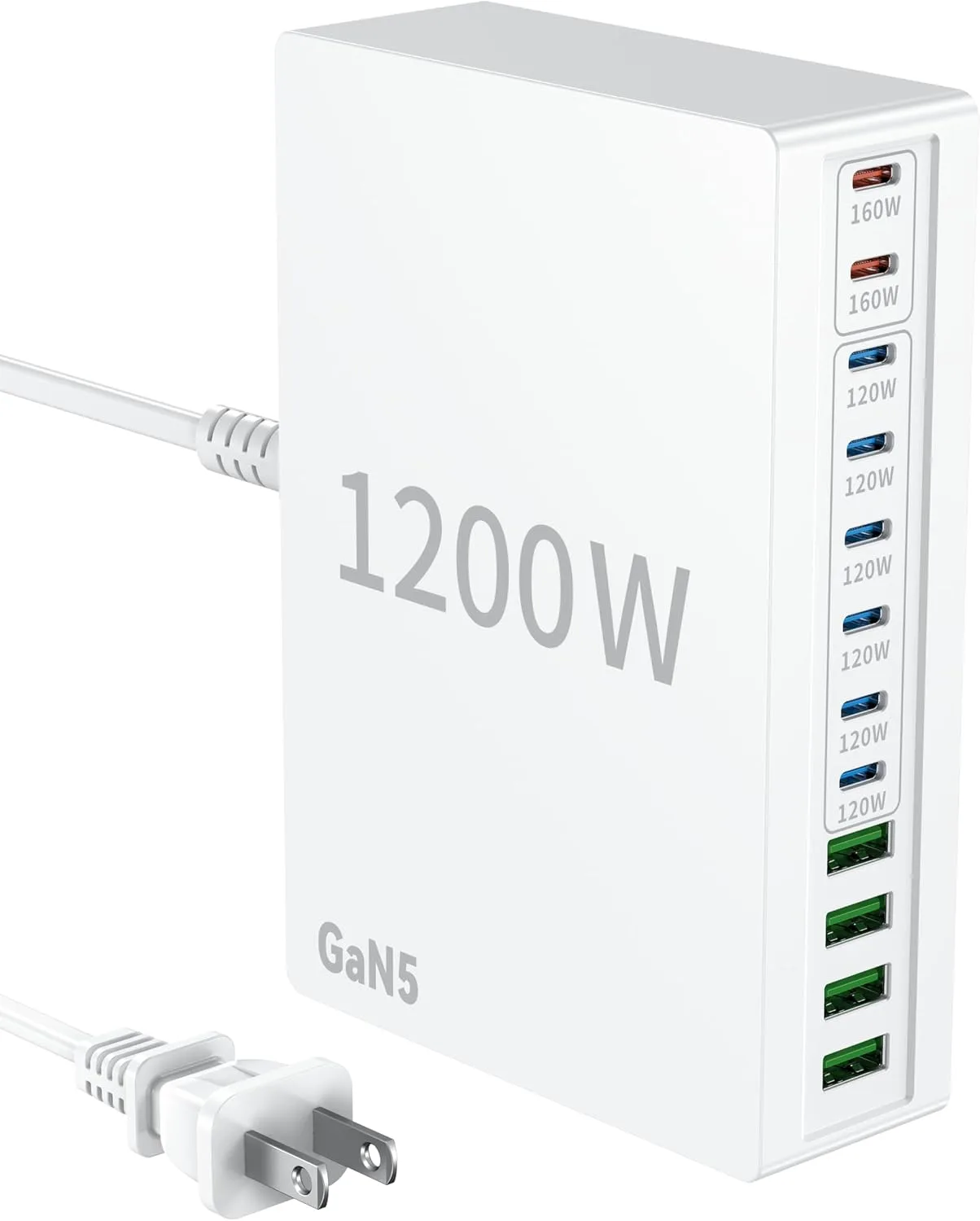 1200W USB C Charger Block.Fast MacBook Pro Charger Charging Station 12 Port 140W PD PPS AVS HUB for All iPhone 17 Pro Max/17 Air/16 SE/Samsung Galaxy 25/ MacBook Pro/Air/iPad Pro/240W Cable