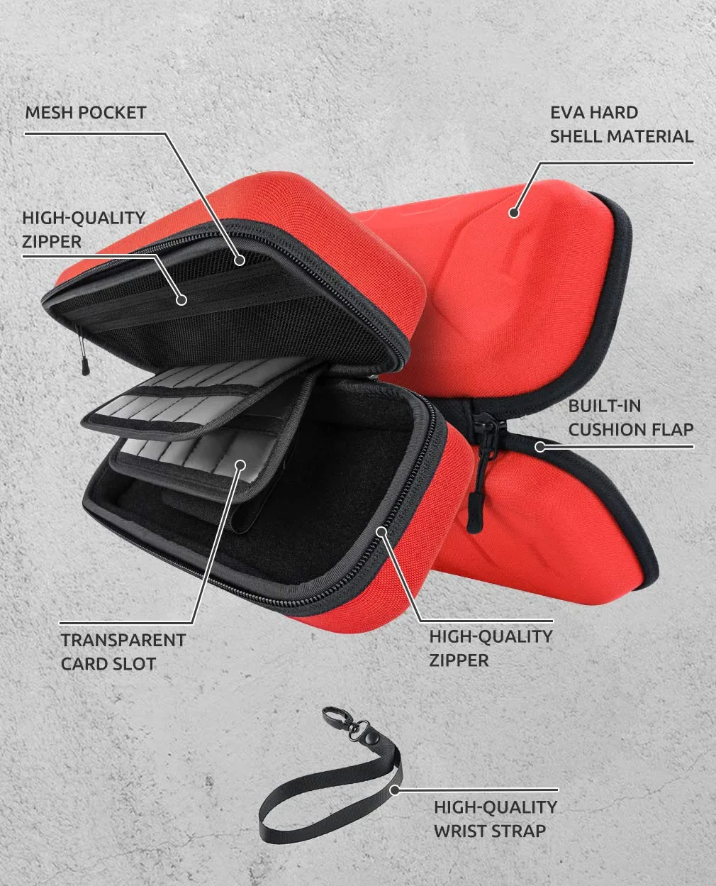 Mumba Carrying Case for Nintendo Switch OLED & Nintendo Switch 1, [Fits Protective Cases][Plus Version] Protective Hard Shell Travel Carry handbag Pouch for Blade/Battle/Rugged Protective Case (Red)