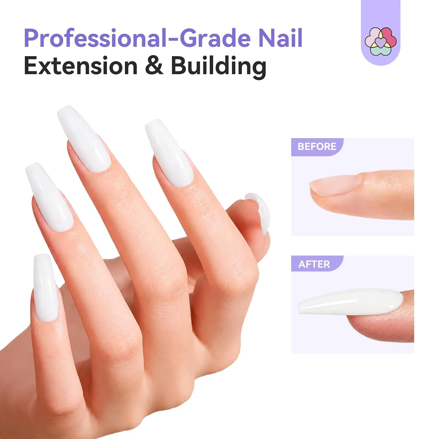 SAVILAND Builder Nail Gel White 3.5 oz for Nail Extensions & Manicure Art