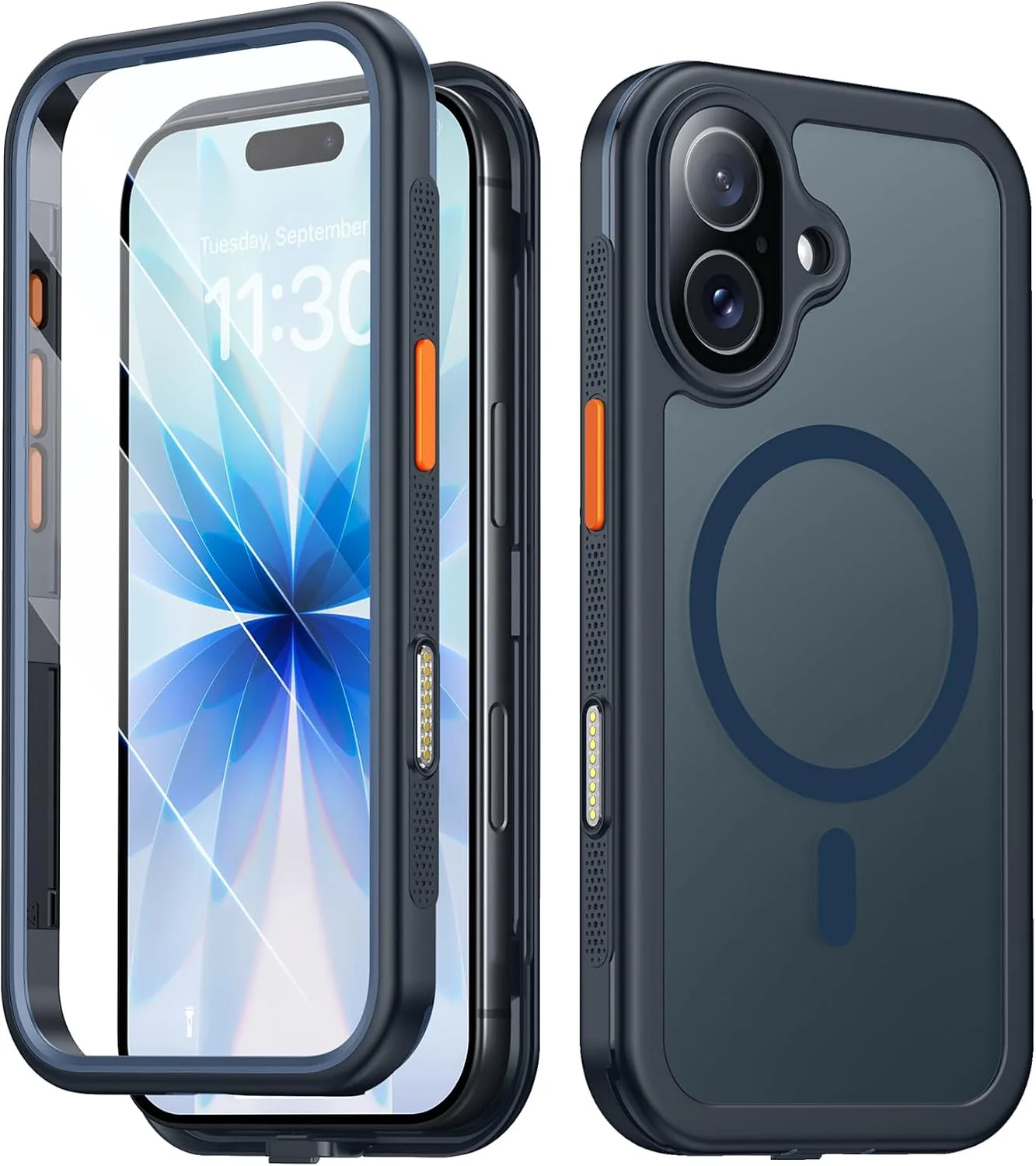 Red2Fire for iPhone 17 Case with Built-in Screen Protector &Camera Protector, Compatible with MagSafe, Military Grade Drop Proof, Full-Body Bumper Shockproof Dustproof Phone Cover 6.3" Blue