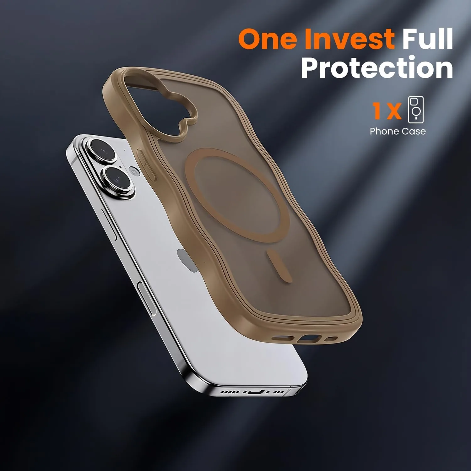 toushion for iPhone 17 Case Cute Brown Wave Edge