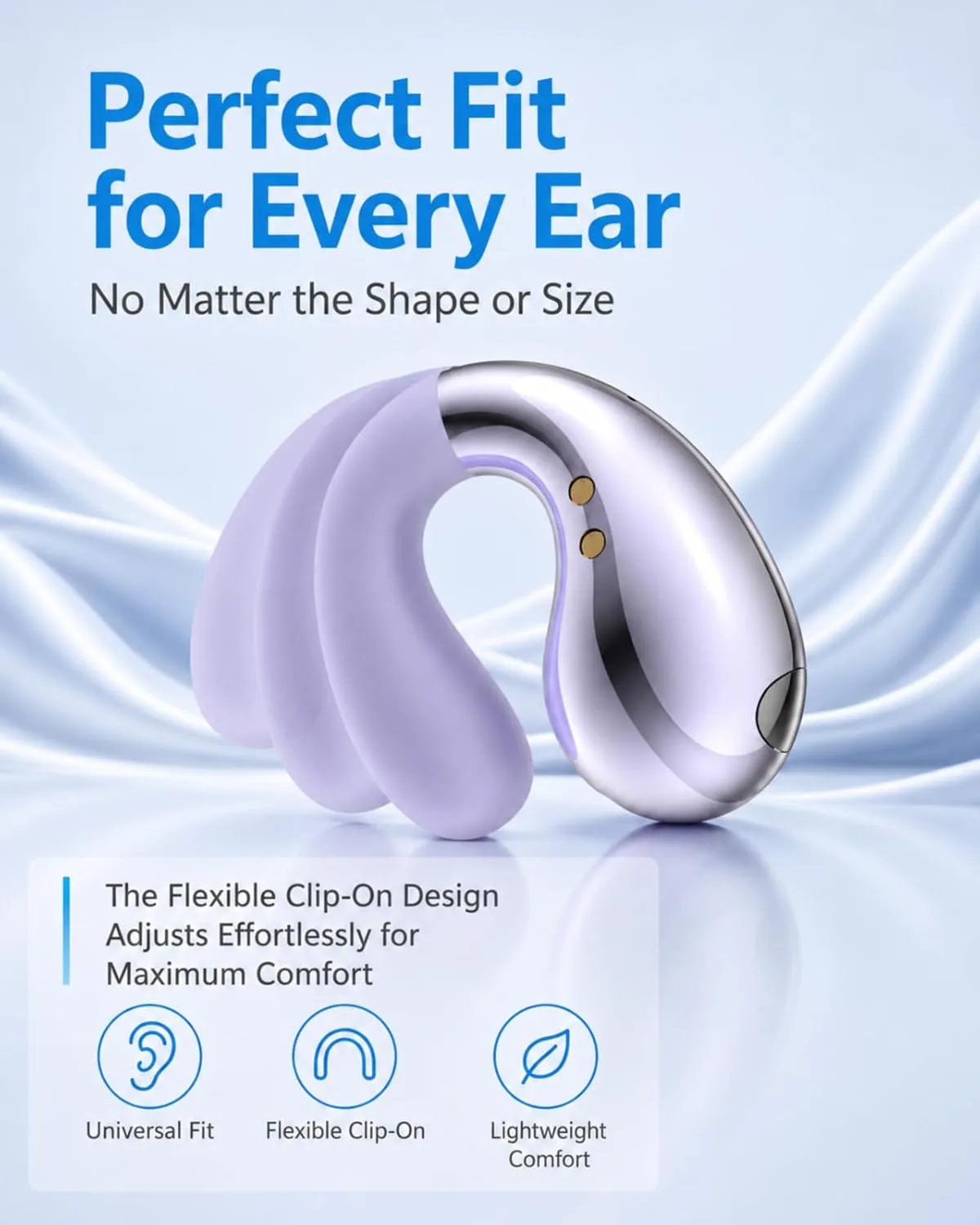 Ultra Open Ear Earbuds, Clip On Wireless Ear Buds, Lightweight Headphones