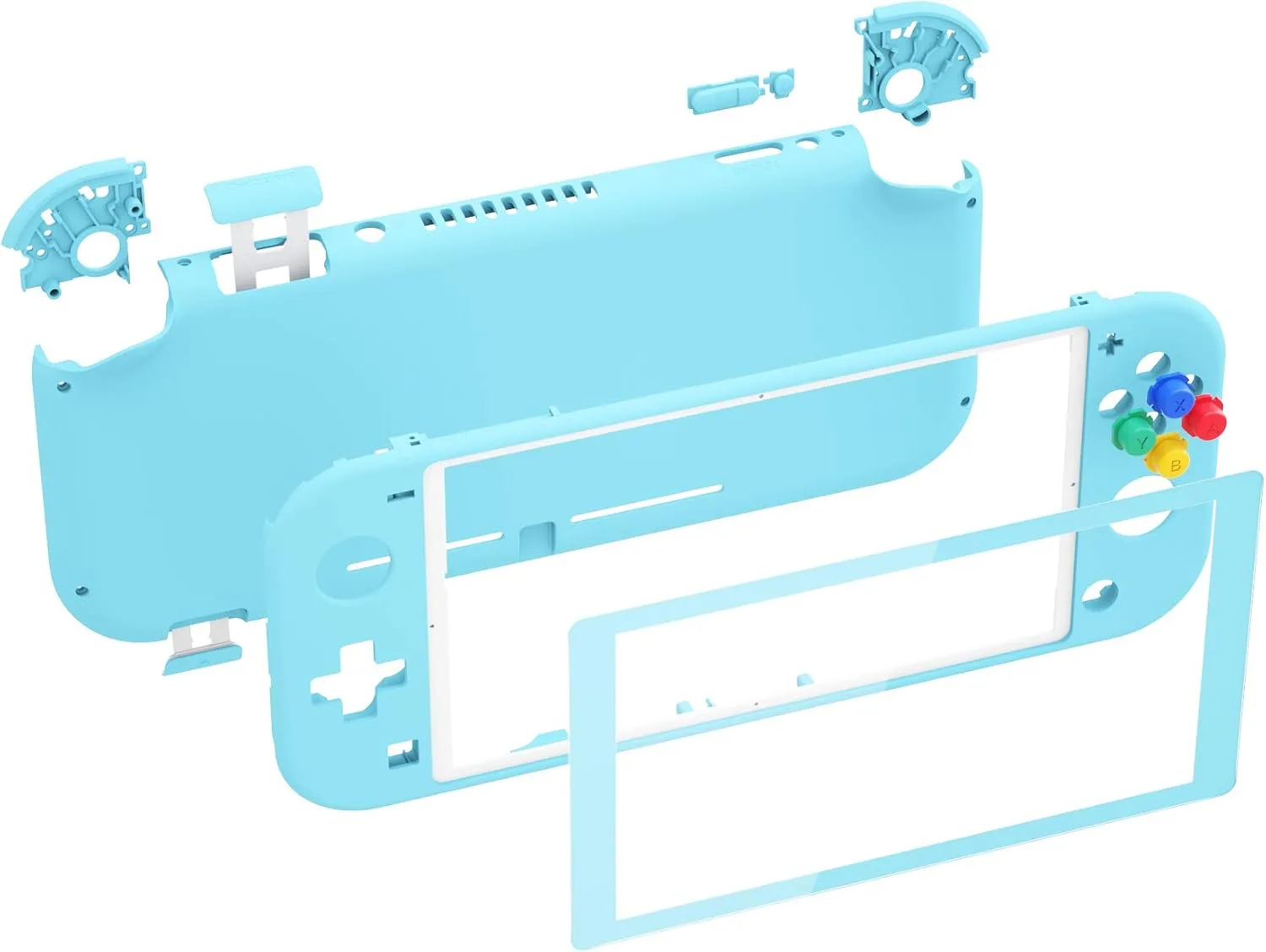 eXtremeRate Heaven Blue DIY Replacement Shell for Nintendo Switch Lite, NSL Handheld Controller Housing with Screen Protector, Custom Case Cover for Nintendo Switch Lite [Console NOT Included]