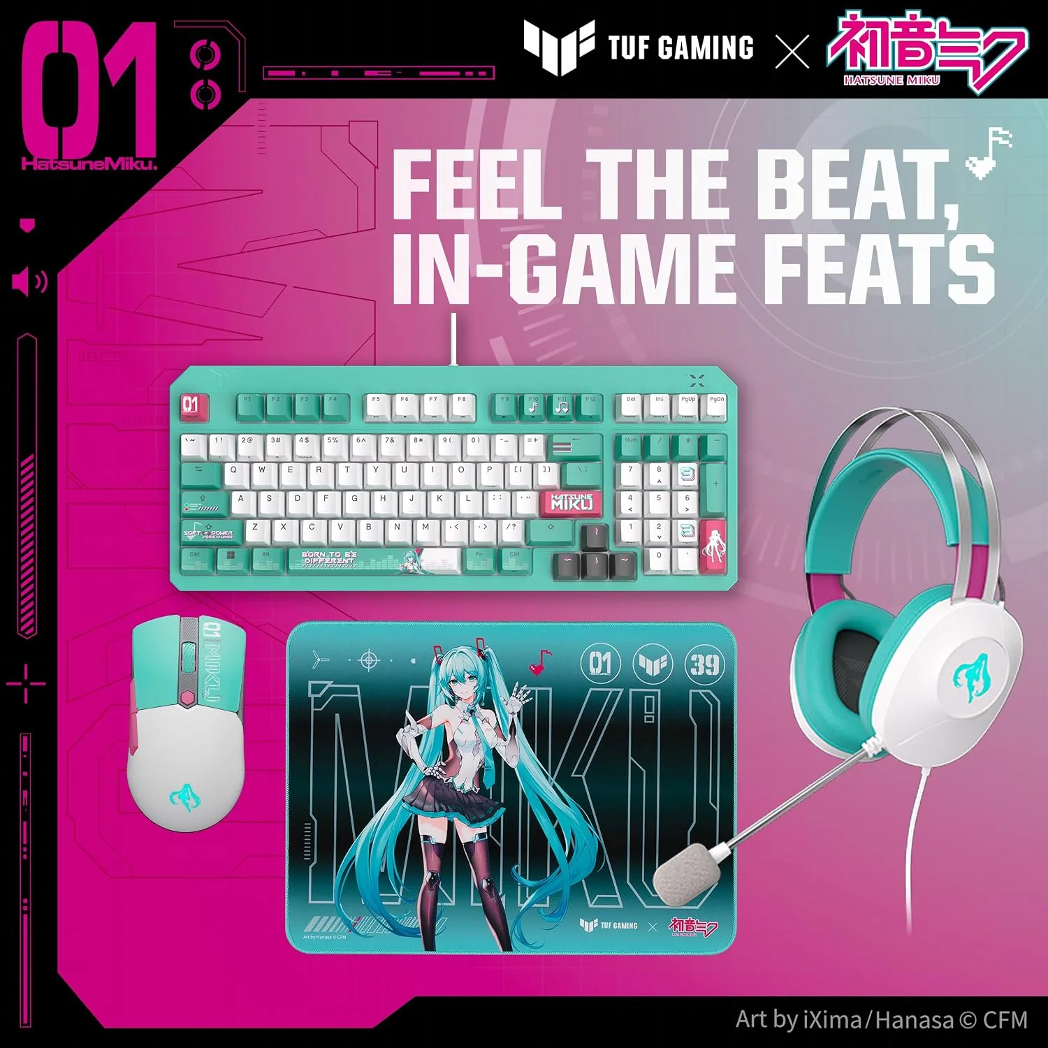 ASUS TUF Gaming Hatsune Miku Edition Mini Wireless Mouse – Right-Handed