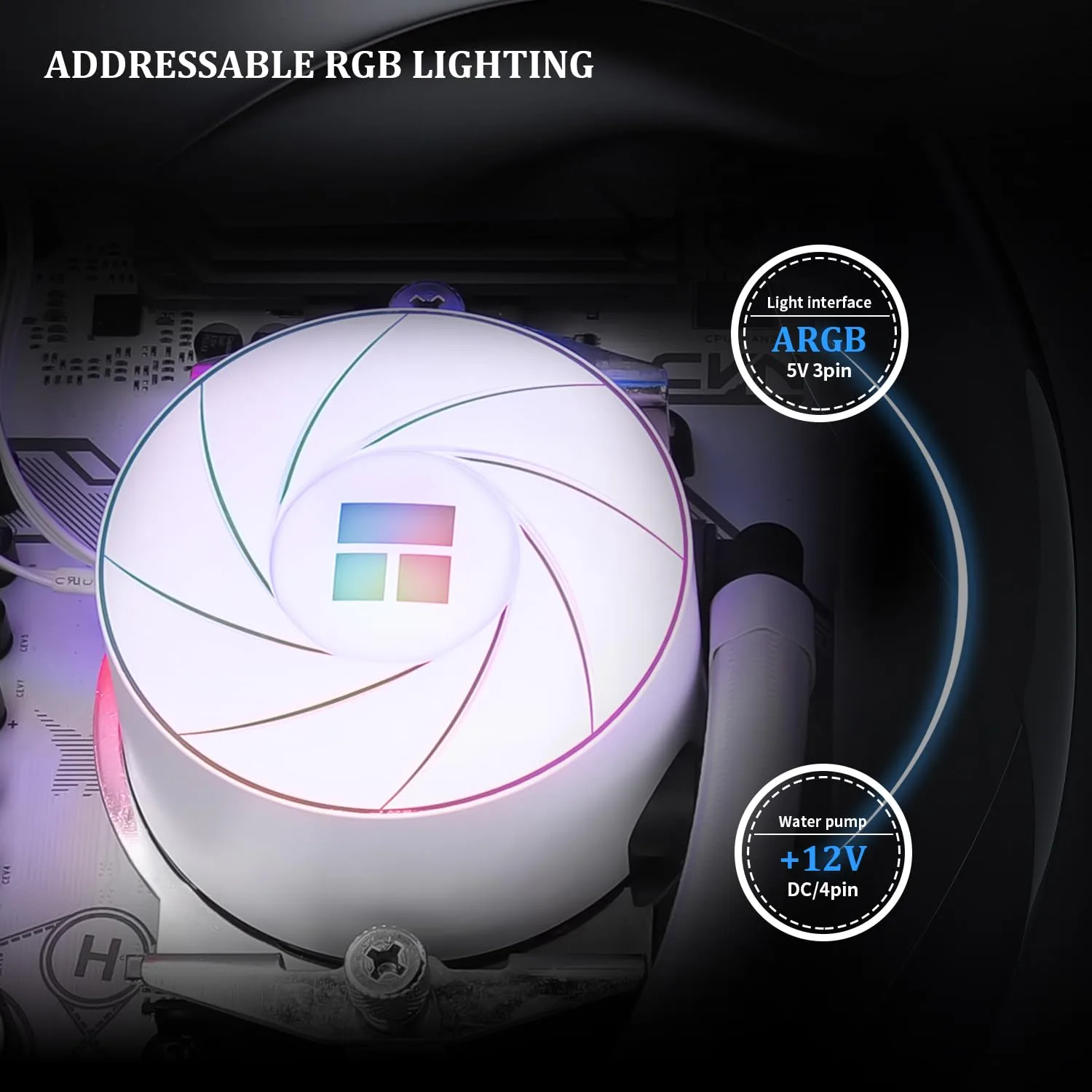 Thermalright Aqua Elite 240 White ARGB Liquid CPU Cooler, 240 Cooling Row Size, Double PWM Fans,1550RPM Speed,for AMD/AM4/AM5,Intel LGA1150/1151/1155/1156/1200/1700/1851(White)