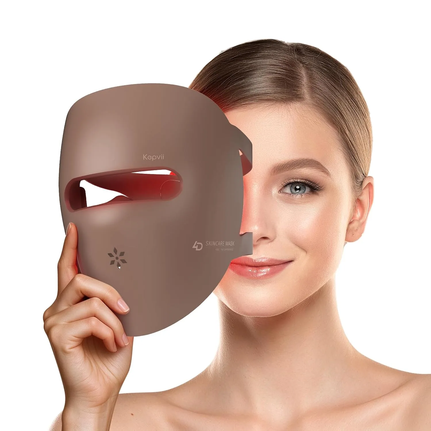 4D Red Light Therapy Mask for face,Real 328 LEDs,4 Long Light Waves 6× More Powerful,Rechargeable LED Face Mask for Home & Travel, Skincare Gifts for Women Mom Wife