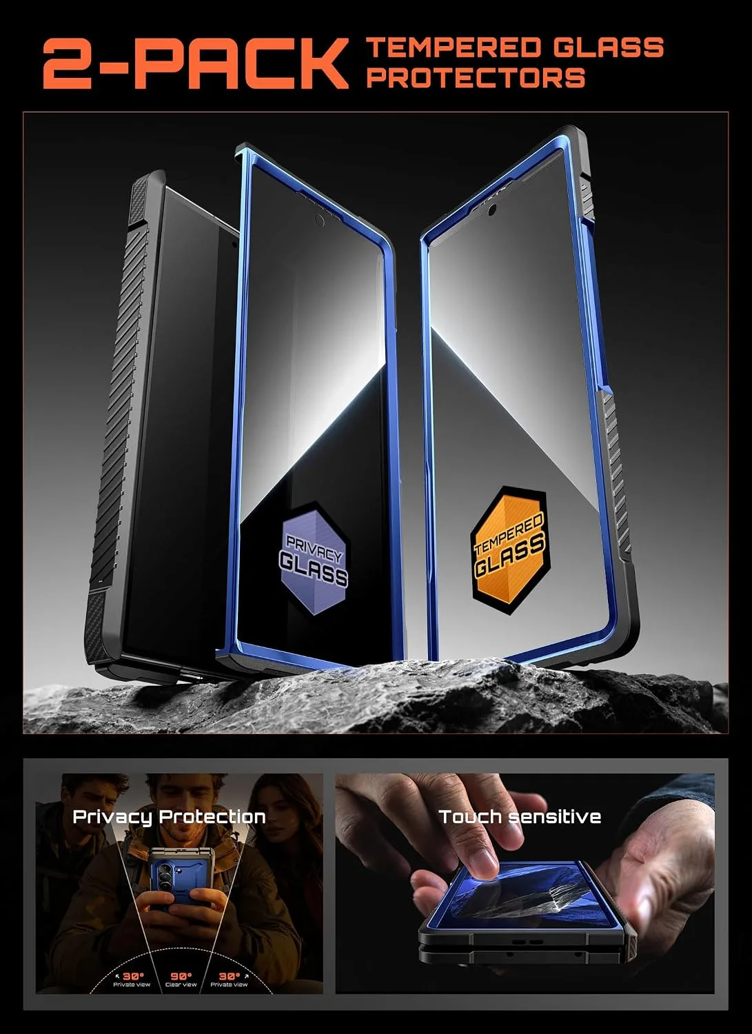 SUPCASE for Galaxy Z Fold 8 Ultra Case, Glass & Privacy Screen, Full Hinge