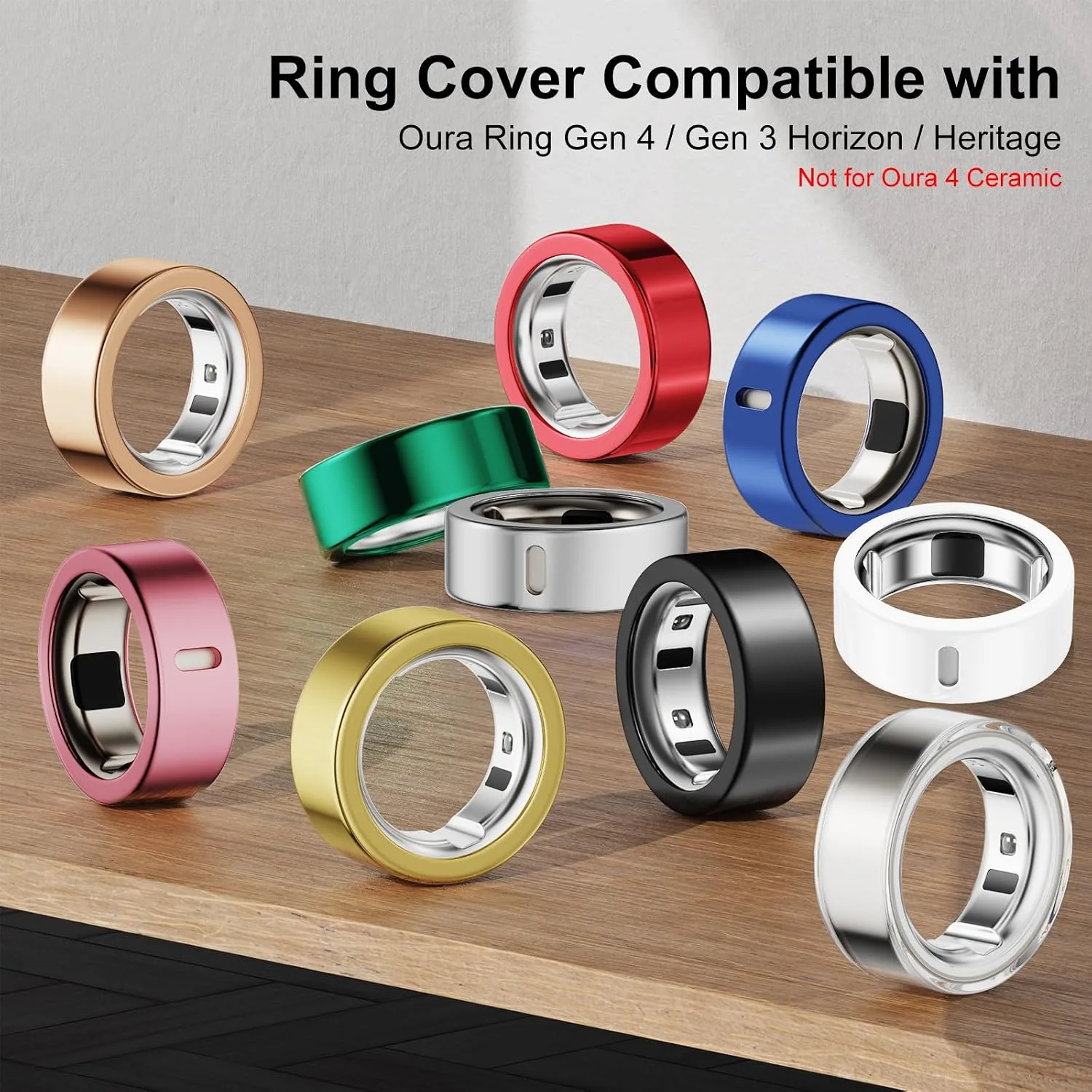 5 Pack Covers Compatible with Oura Ring 4/Oura Ring 3-Size 8
