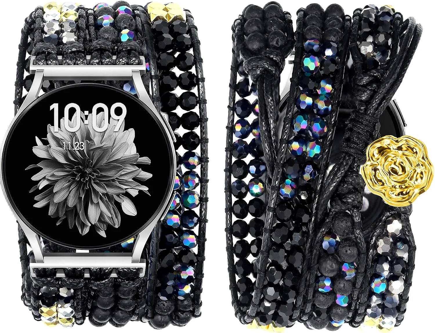 Correa para reloj JR.DM Boho Beaded trenzada artesanal 20mm compatible Samsung Galaxy Watch