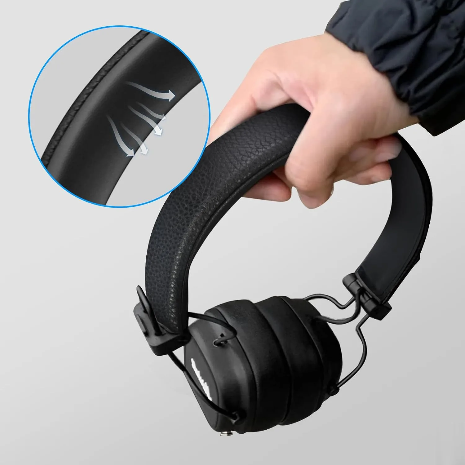 Ear Pads for Marshall Major V Major 5 Headphones Replacement Earpads Headband Cushions (Black Headband)