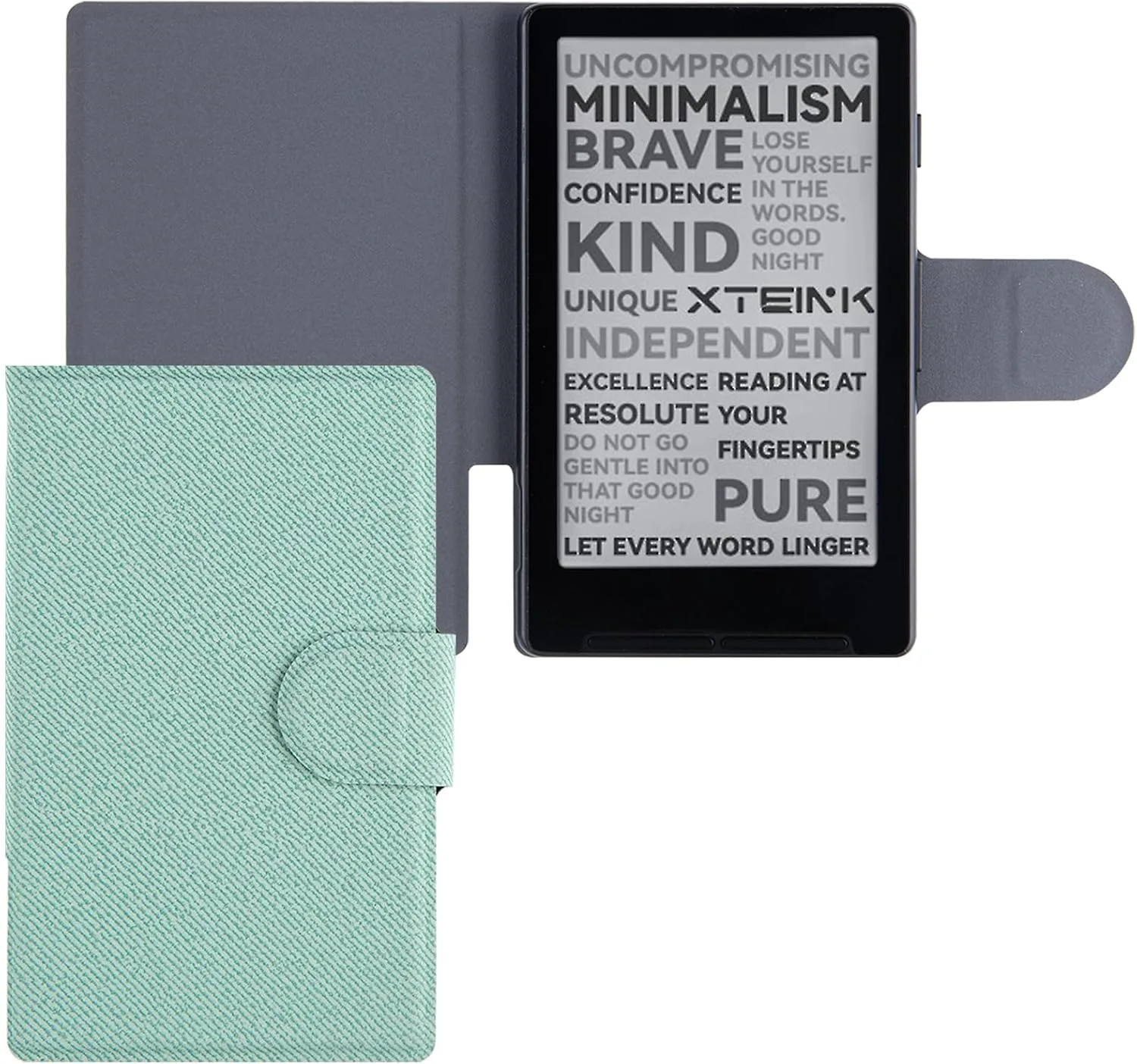 Estuche magnético Bozhuorui para Xteink X4 cuero PU Verde Aceituna
