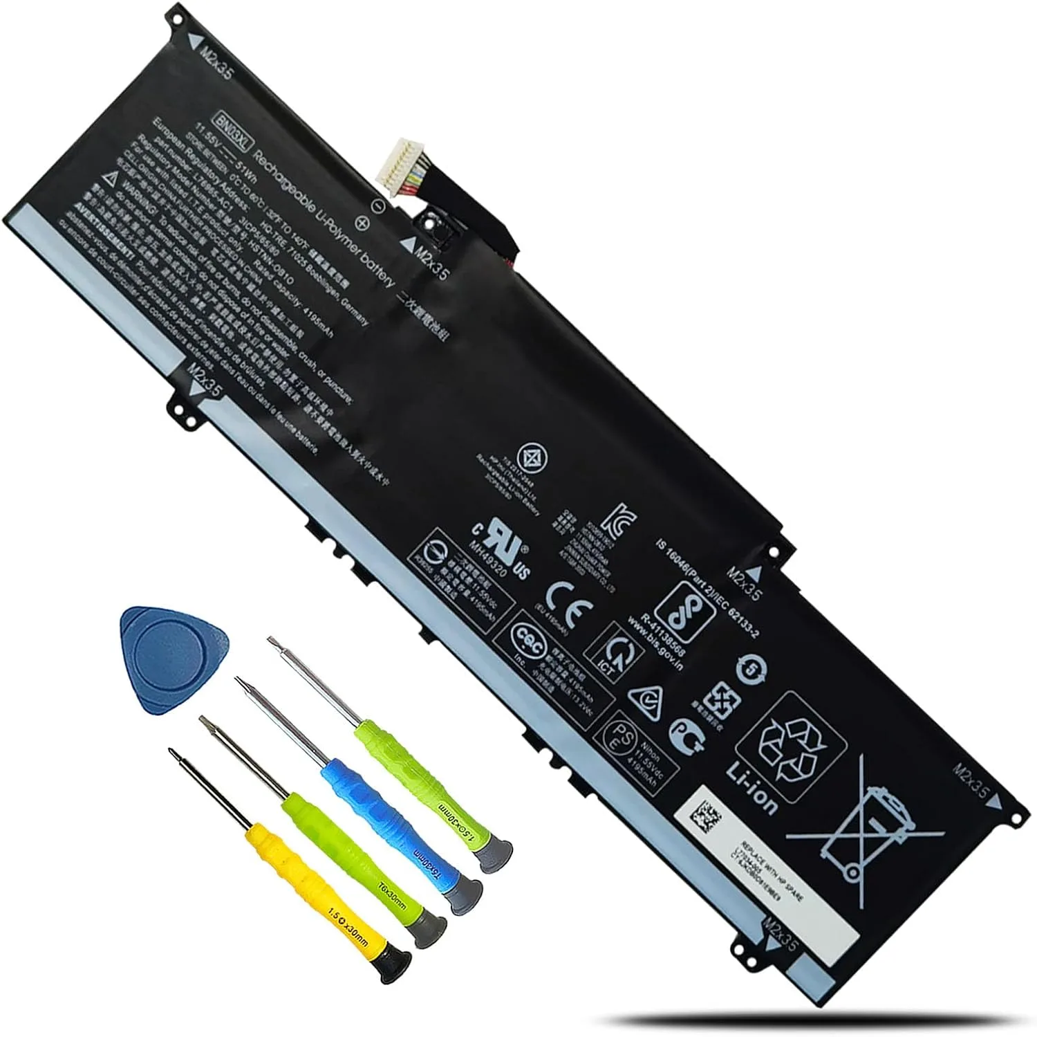 Batería para laptop Boweirui BN03XL 51Wh 11.55V para HP Envy X360 13-BA 13-BD 13-AY 13-AR
