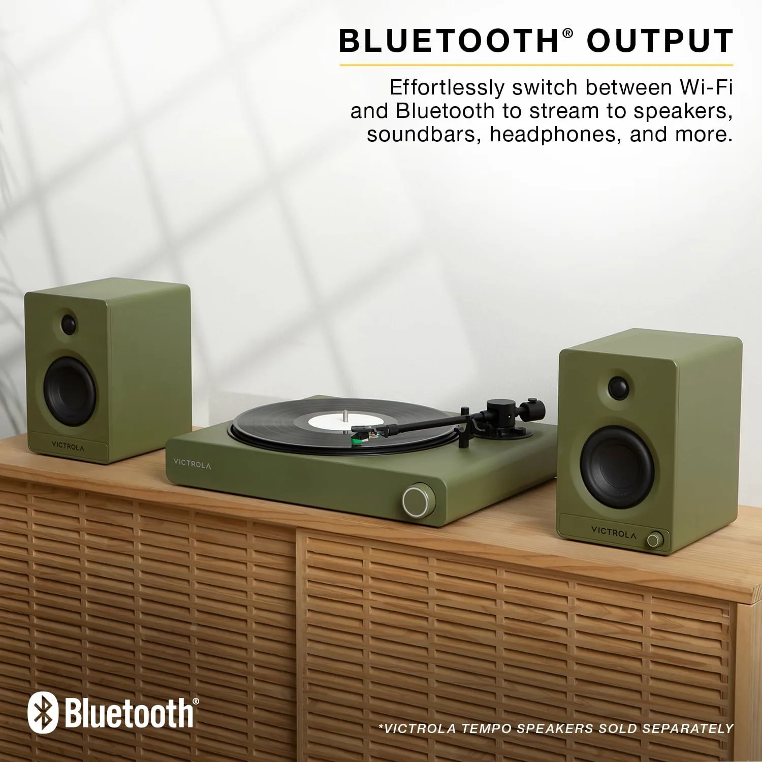 Victrola Stream Onyx - Wireless Wi-Fi Turntable, Works with Sonos - White