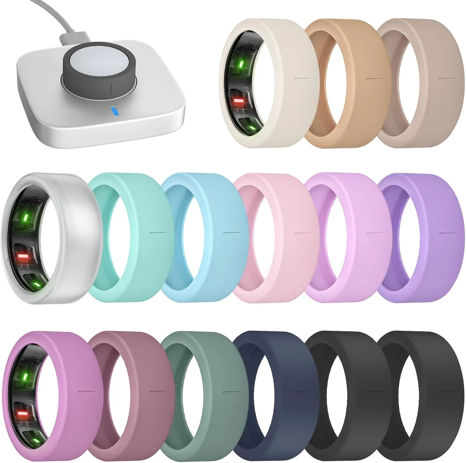 15 Pack Ring Covers Compatible with Oura Ring Gen 4/4 Ceramic/Gen 3