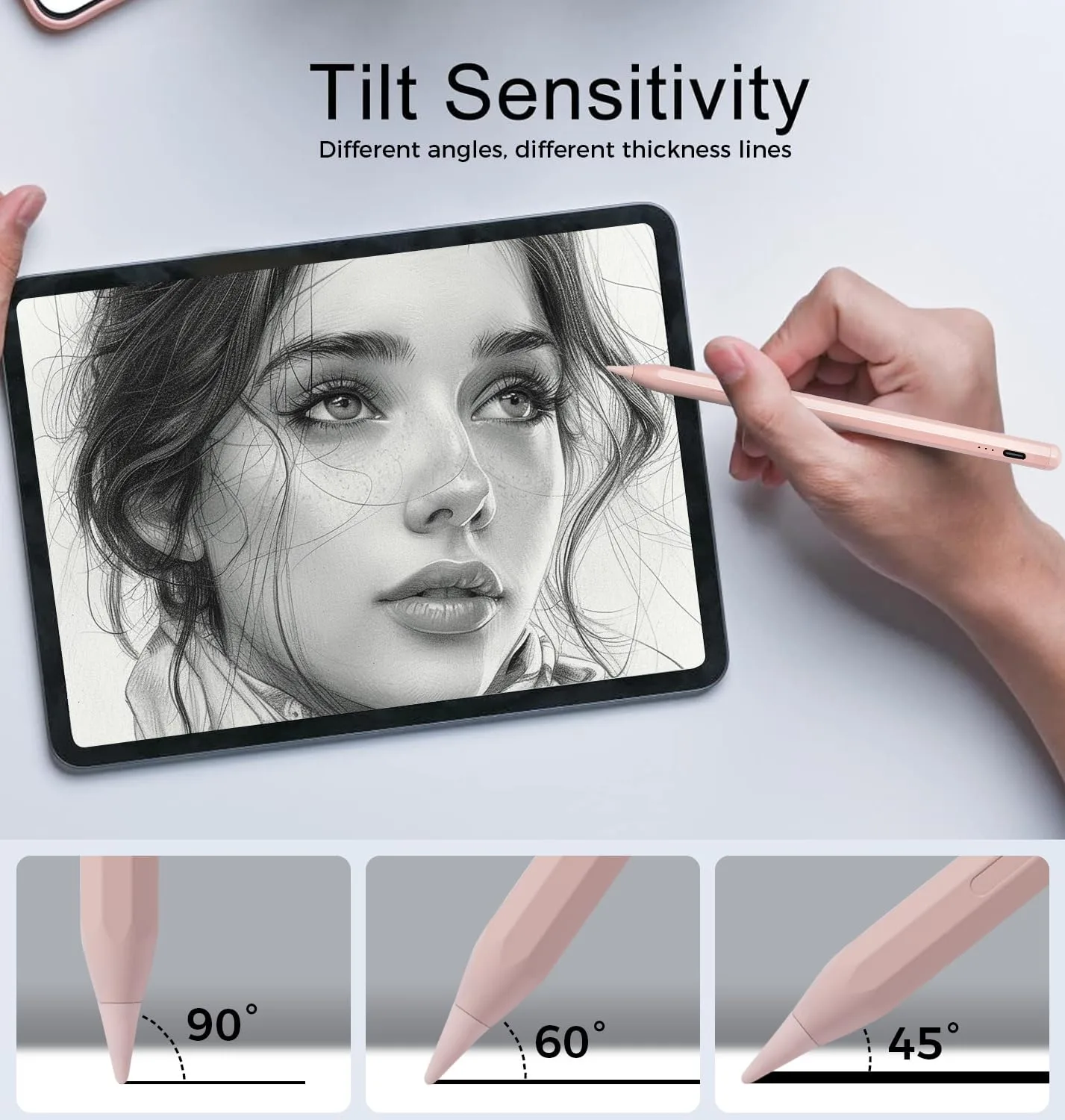 Stylus Pen for iPad 11th&10th&9th Generation,Fast Charge Pencil for Apple iPad,Palm Rejection,Tilt Sensitivity,Compatible with 2018-2025 iPad11/10/9/8/7/6th,Pro 13" M4/12.9"/11",Air 3/4/5/M2,Mini 5/6