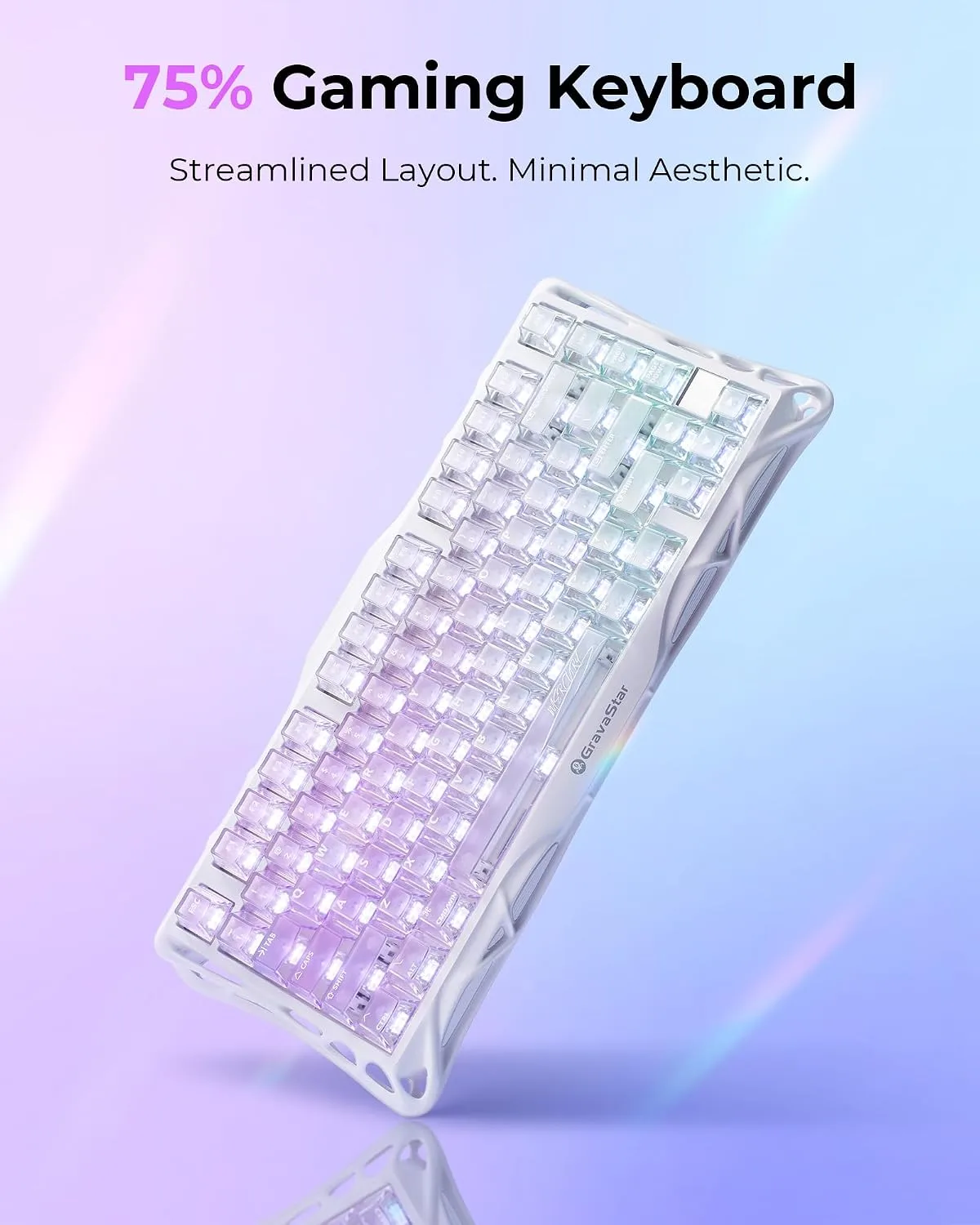 GravaStar Mercury K1 Lite 75% Wireless Mechanical Gaming Keyboard RGB