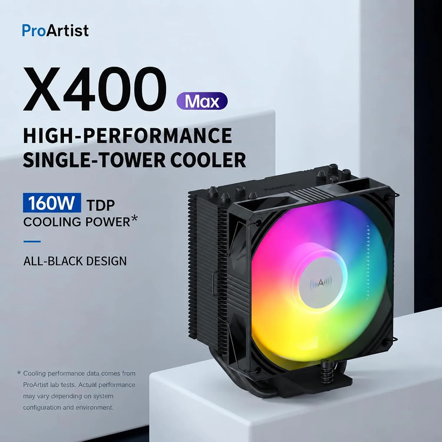 ProArtist X400 MAX CPU Cooler, ARGB 110mm PWM Fan for AM5 LGA1700 Gaming PC