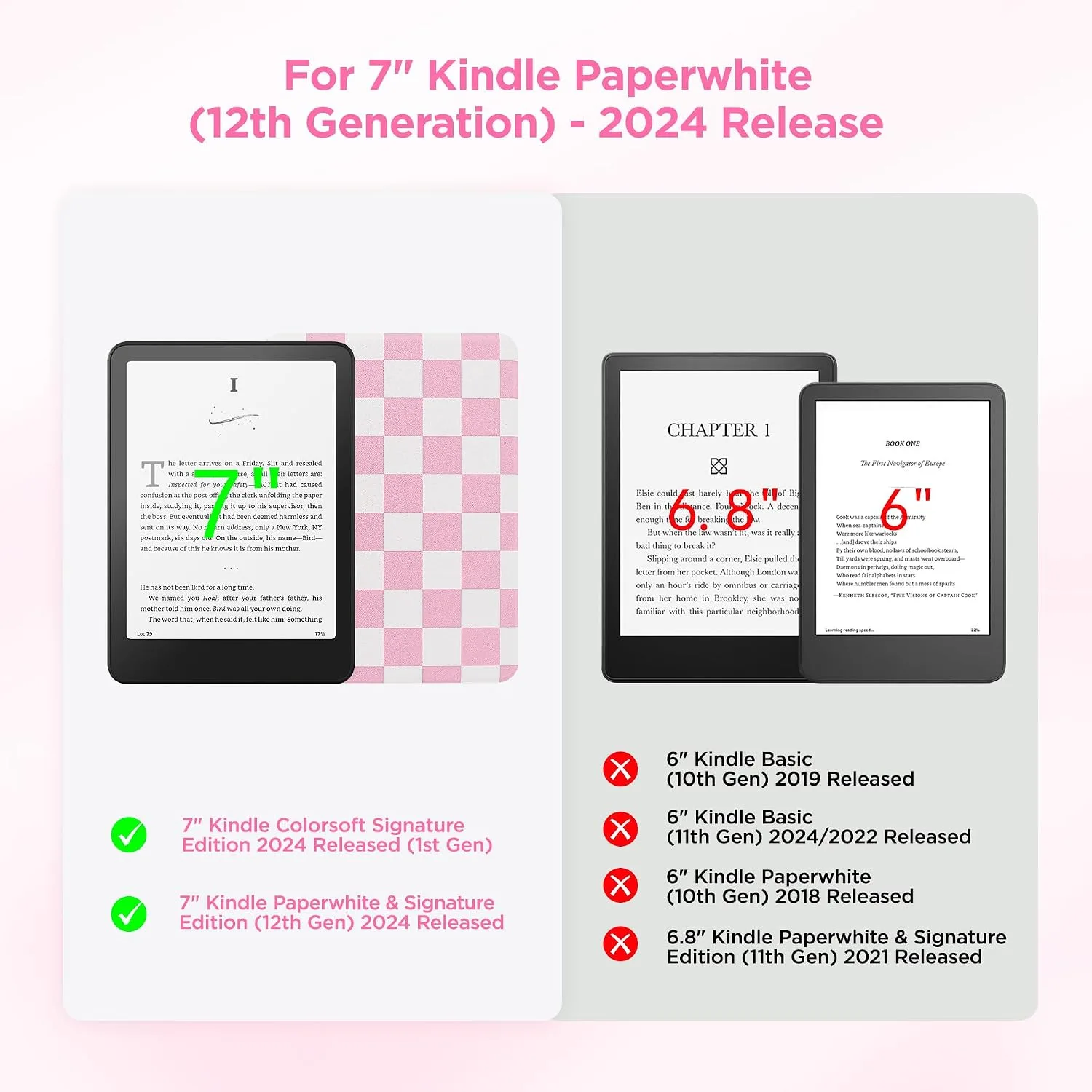 SESENSE Magnetic Case for 7'' Kindle Paperwhite 12th Gen 2024 & Colorsoft