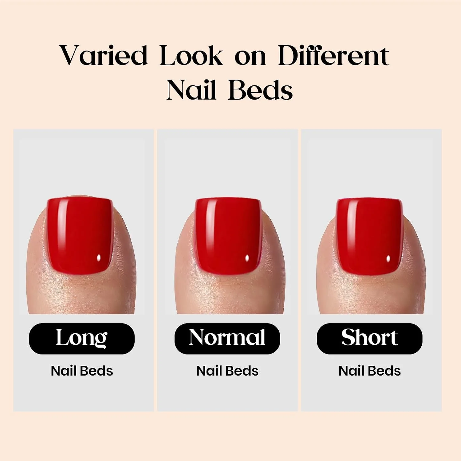 Beetles Red Press On Toenails - Cherry Rouge, Short Square 150 Pcs