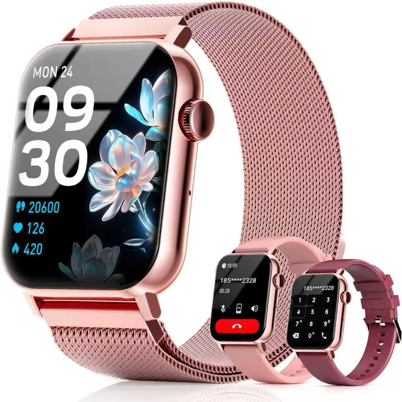 Smart Watch for Women, 1.83''HD with Bluetooth Answer/Make Calls, 3 Bands, Fitness Tracker Heart Rate Sleep Monitor, 120+ Sport Modes, IP68 Waterproof, 7 Day Battery, Smartwatch for Android iPhone