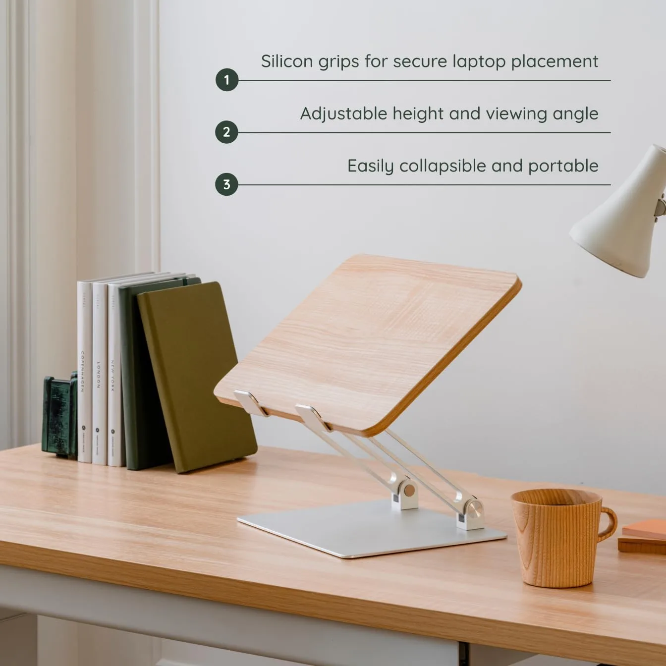 Branch Adjustable Laptop Stand, Portable Wooden Laptop Riser