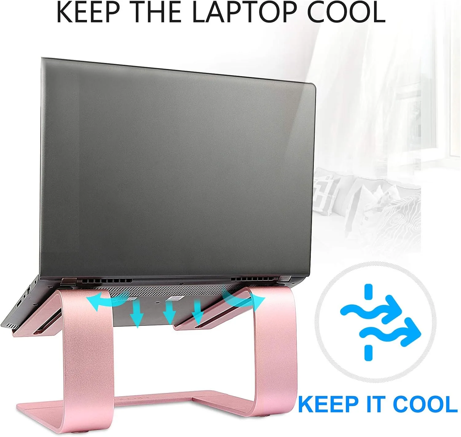 Urmust Laptop Stand for Desk, Pink, Up to 15.6" Laptop
