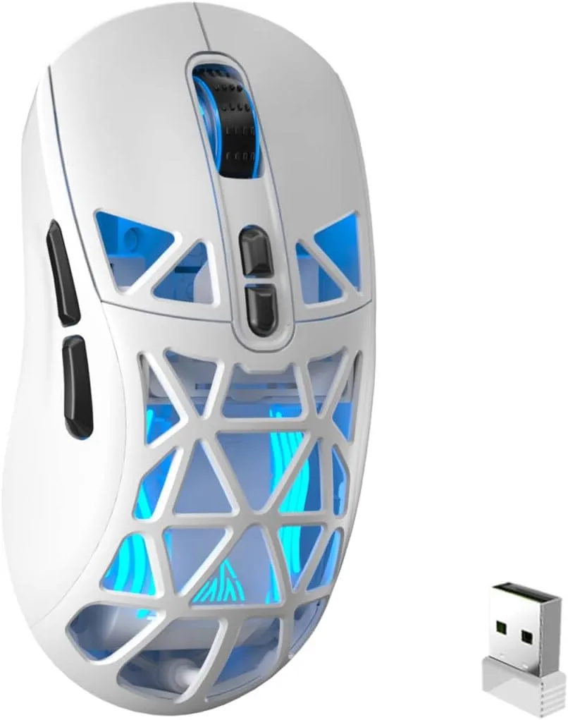 Mouse Gamer Corbobo Solakaka SM802 Blanco 24000 DPI Tri-Mode