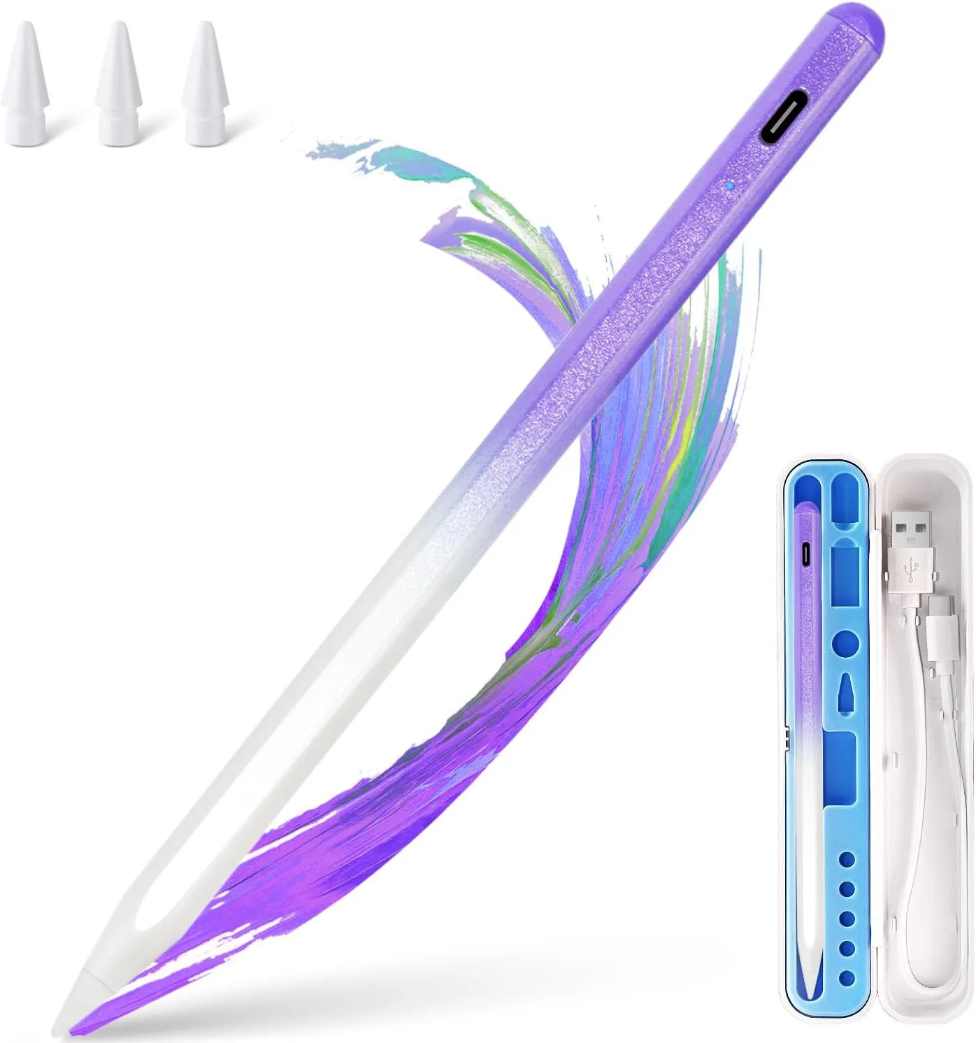 BLEBLE Stylus Pen for iPad 2018-2026, Fast Charge Apple iPad Pencil-Purple