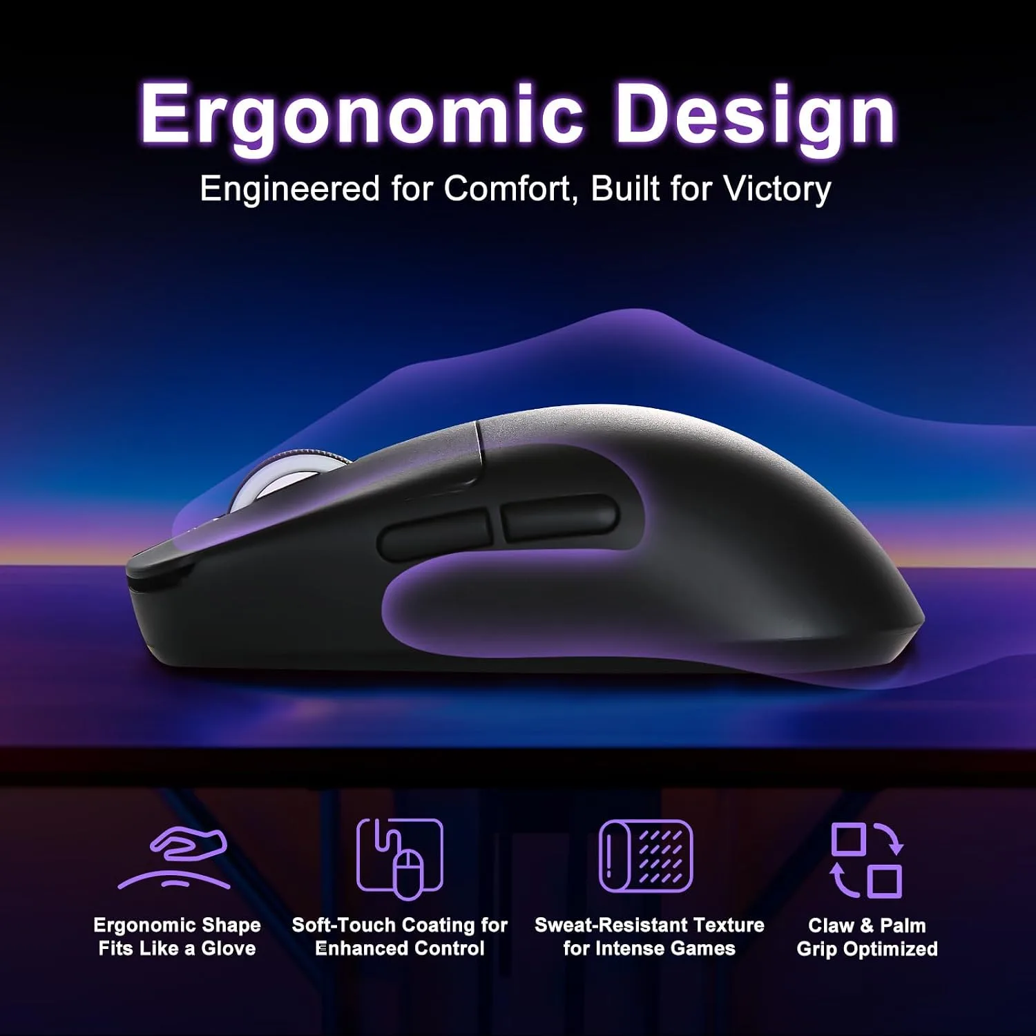 ATK R1 SE+ Wireless Gaming Mouse, 18000 DPI,Tri-Mode Mouse(Black)