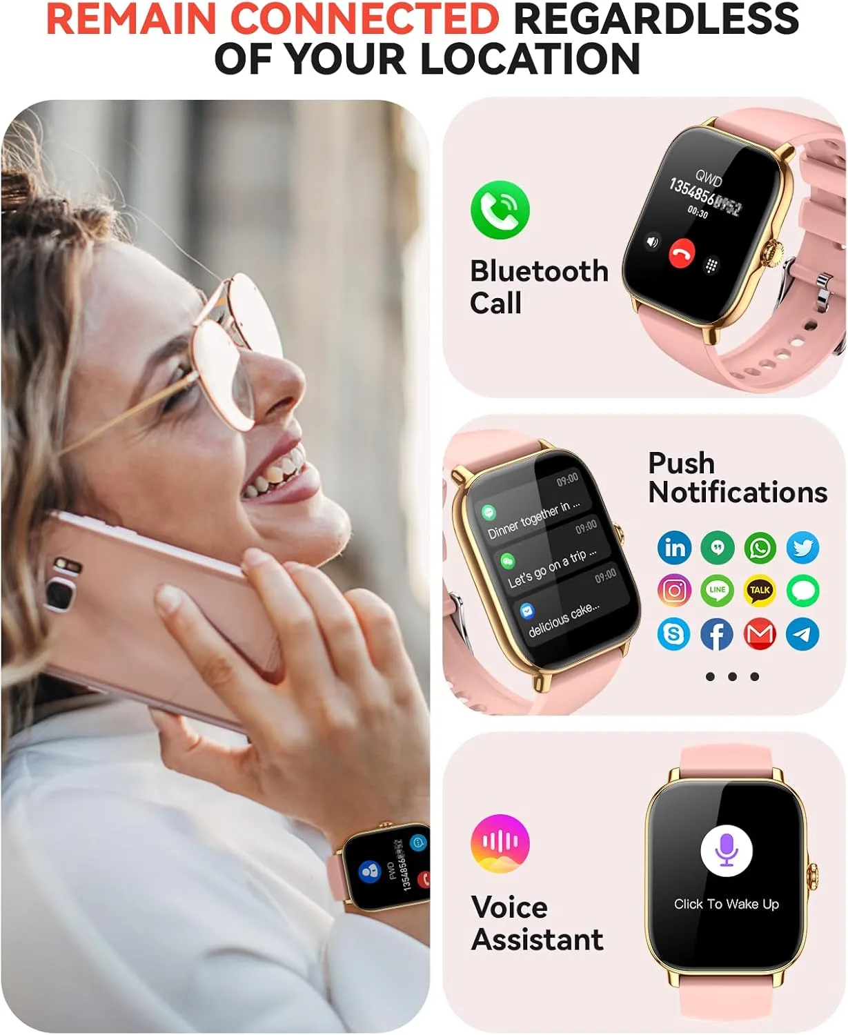 Smart Watch for Women Men- Answer/Make Call, 2025 IP68 Waterproof Fitness Step Sleep Tracker Watch with Monitor Activity Counter Smartwatch for Andriod iPhone iOS Samsung Compatible