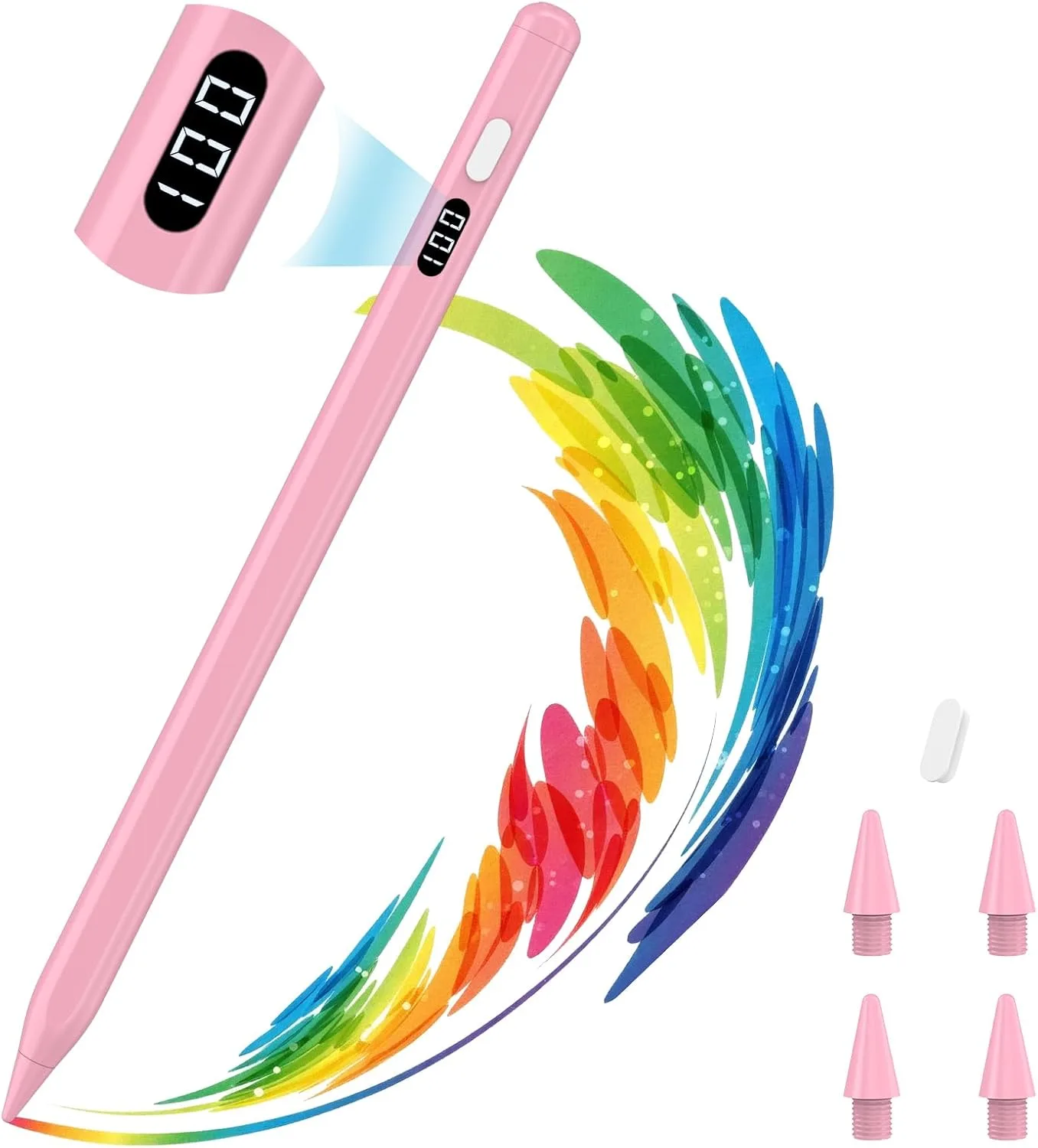 MoKo Stylus Pen for iPad 2018-2026, USB-C Charge Pencil with LED Display