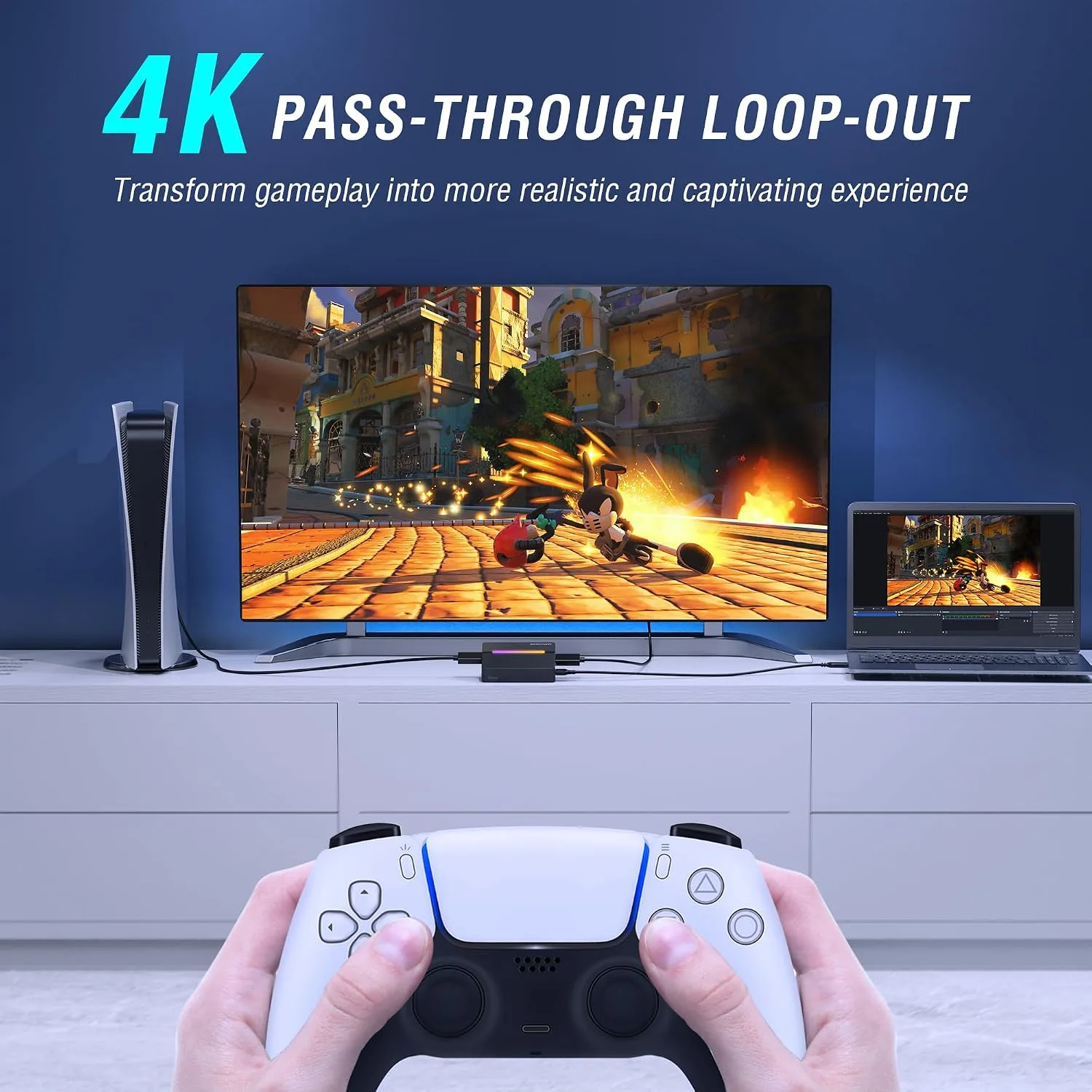 Fifine AmpliGame Video Capture Card, HD 1080 60fps for Audio Video, Gaming, Live Streaming, 4K HDMI to USB Capture Card Compatible with PS4/Windows/Mac OS/Switch/Xbox-V3
