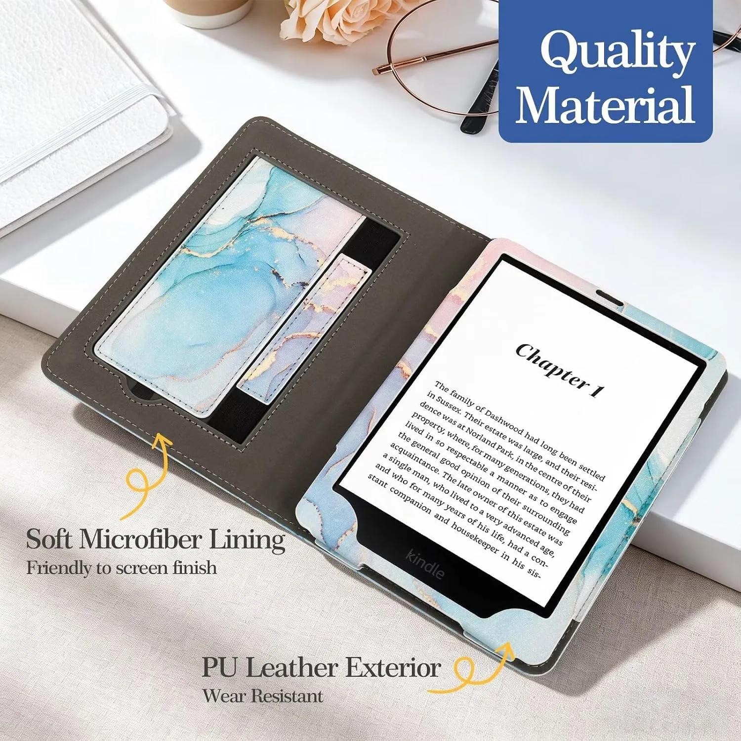 Case for 6" Kindle Paperwhite (10th/7th/6th/5th Generation), Color Marble