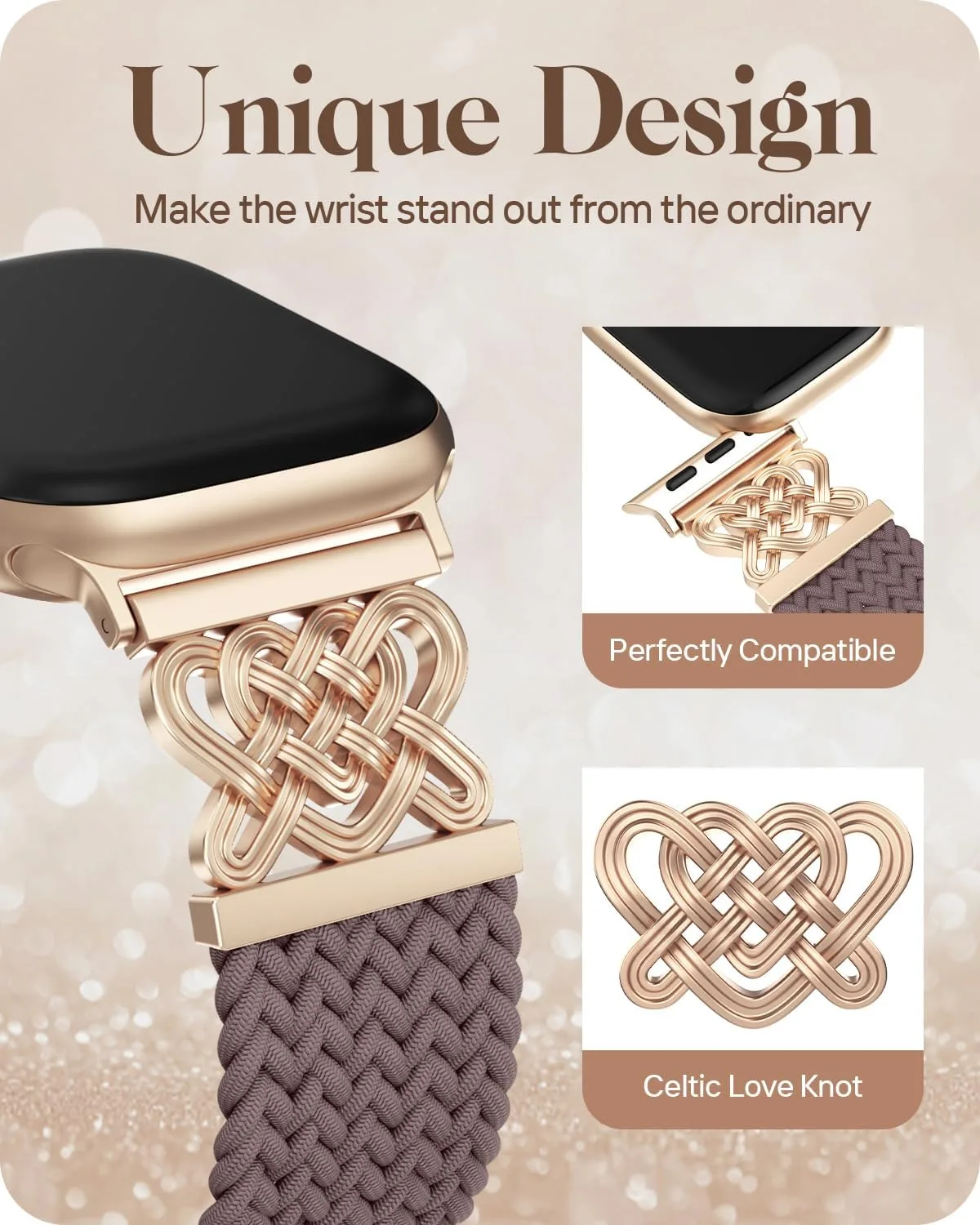 Braided Stretchy Band for Apple Watch Bands for Women 38mm 40mm 41mm 42mm