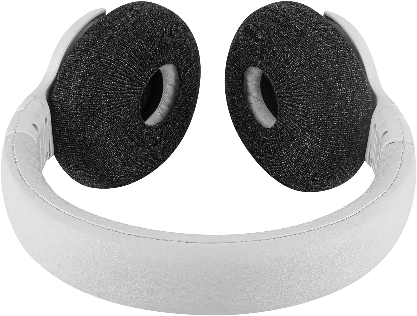 Geekria 2 Pairs Knitted Headphone Ear Covers - SGS Certified, Washable & Stretchable Earcup Protectors for On-Ear Headsets, Sweat Guards for Gym, Office & Work (S/Black Floral Gray)