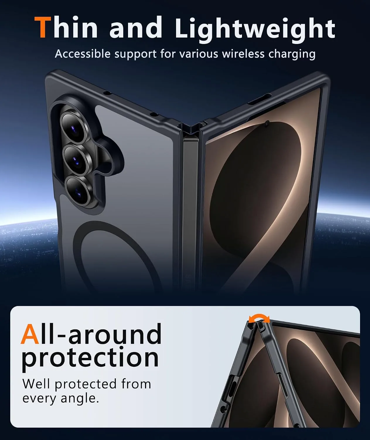 FNTCASE for Samsung Galaxy Z-Fold-8-Ultra Case Samsung Z Fold 7 Matte Case