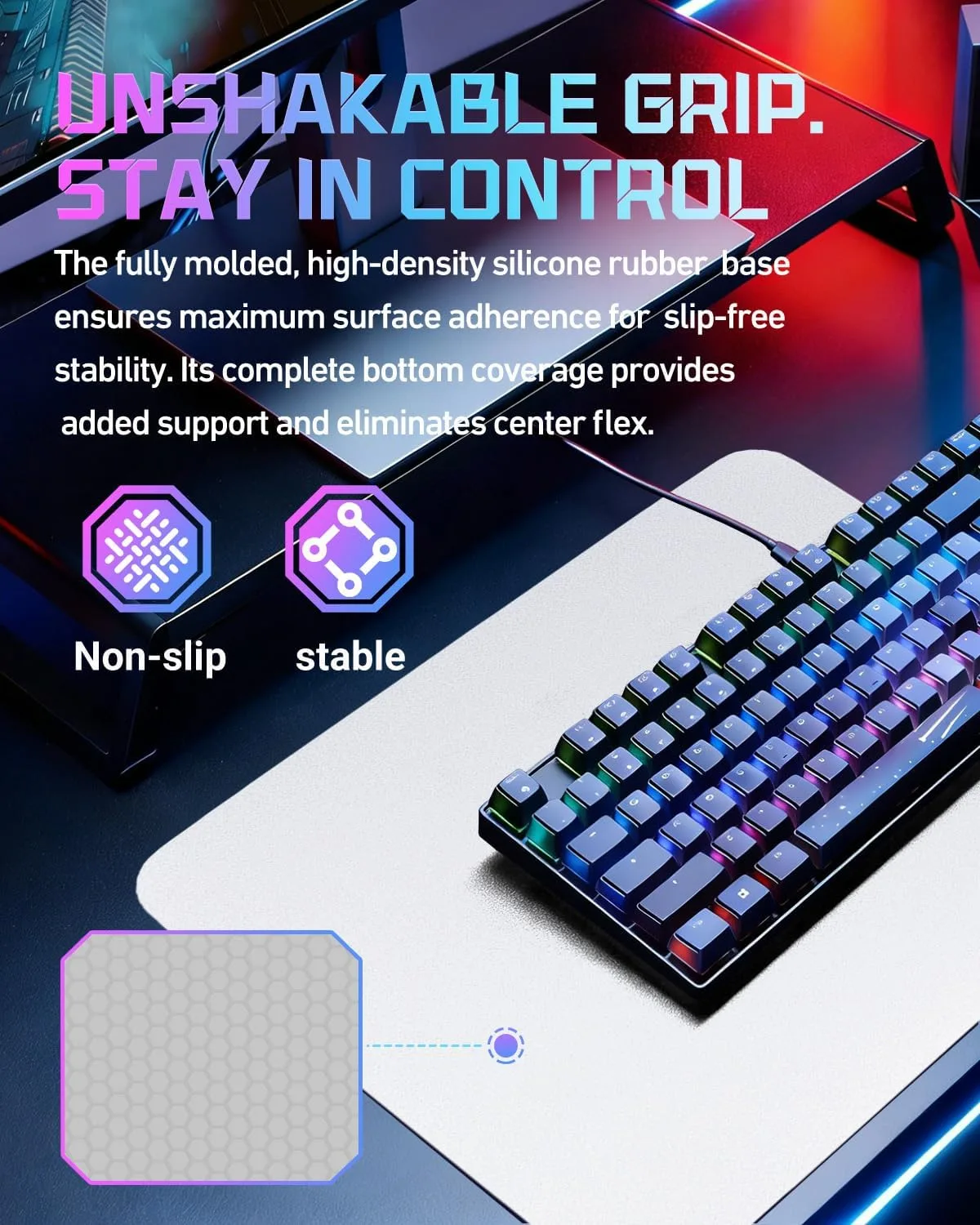 Glass Gaming Mouse Pad, 16.2 x 12.2 Inch, White