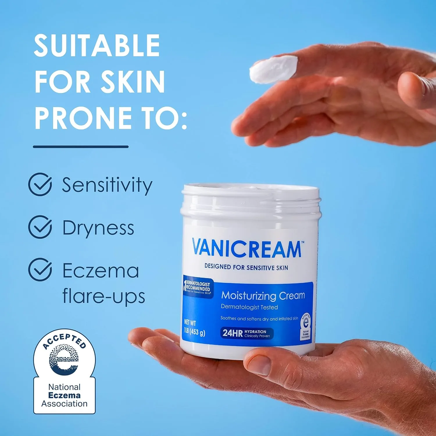 Vanicream Moisturizing Cream, Body & Face Moisturizer, 16 Oz Tub