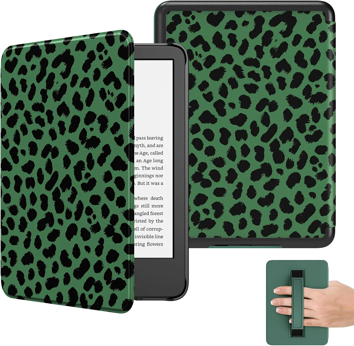 MoKo Case for 6" E-Reader (11th Generation-2024/2022), Dark Green Leopard