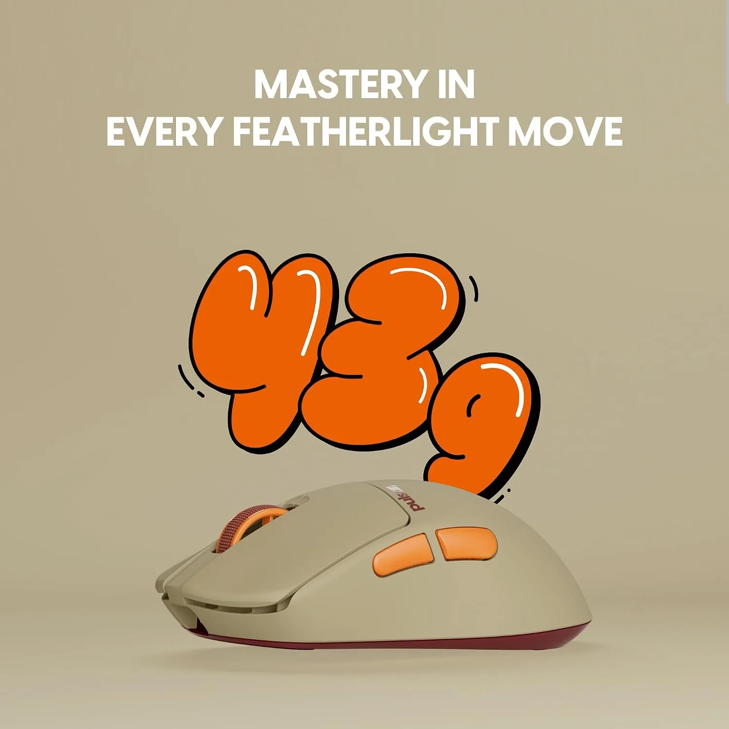 Pulsar Gaming Gears X3 Crazylight Wireless Gaming Mouse, Mini, Desert